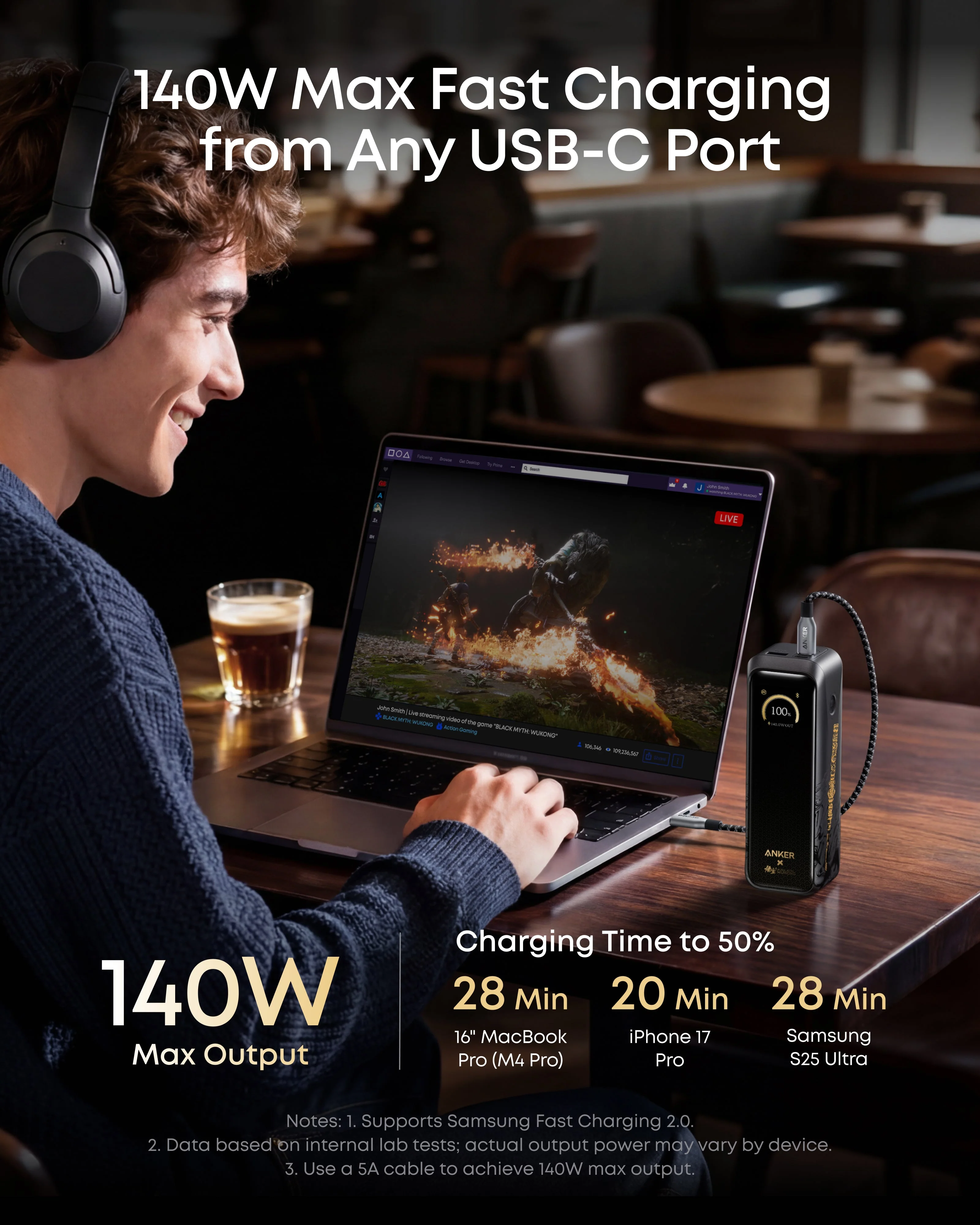 Anker Prime Power Bank (20K, 220W) Black Myth: Wukong Edition - Image 4