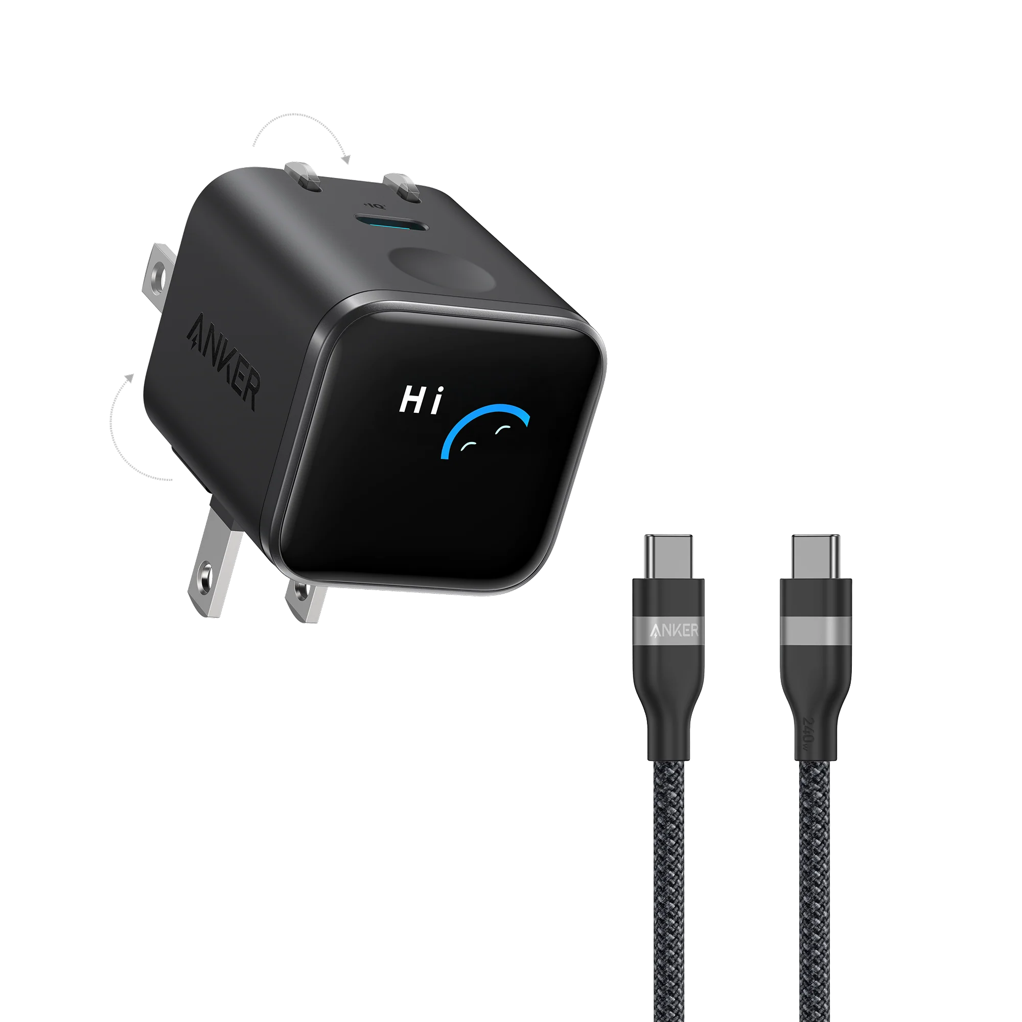 Anker Nano Charger (45W, Smart Display, 180° Foldable) and USB-C to USB-C Cable - Image 11