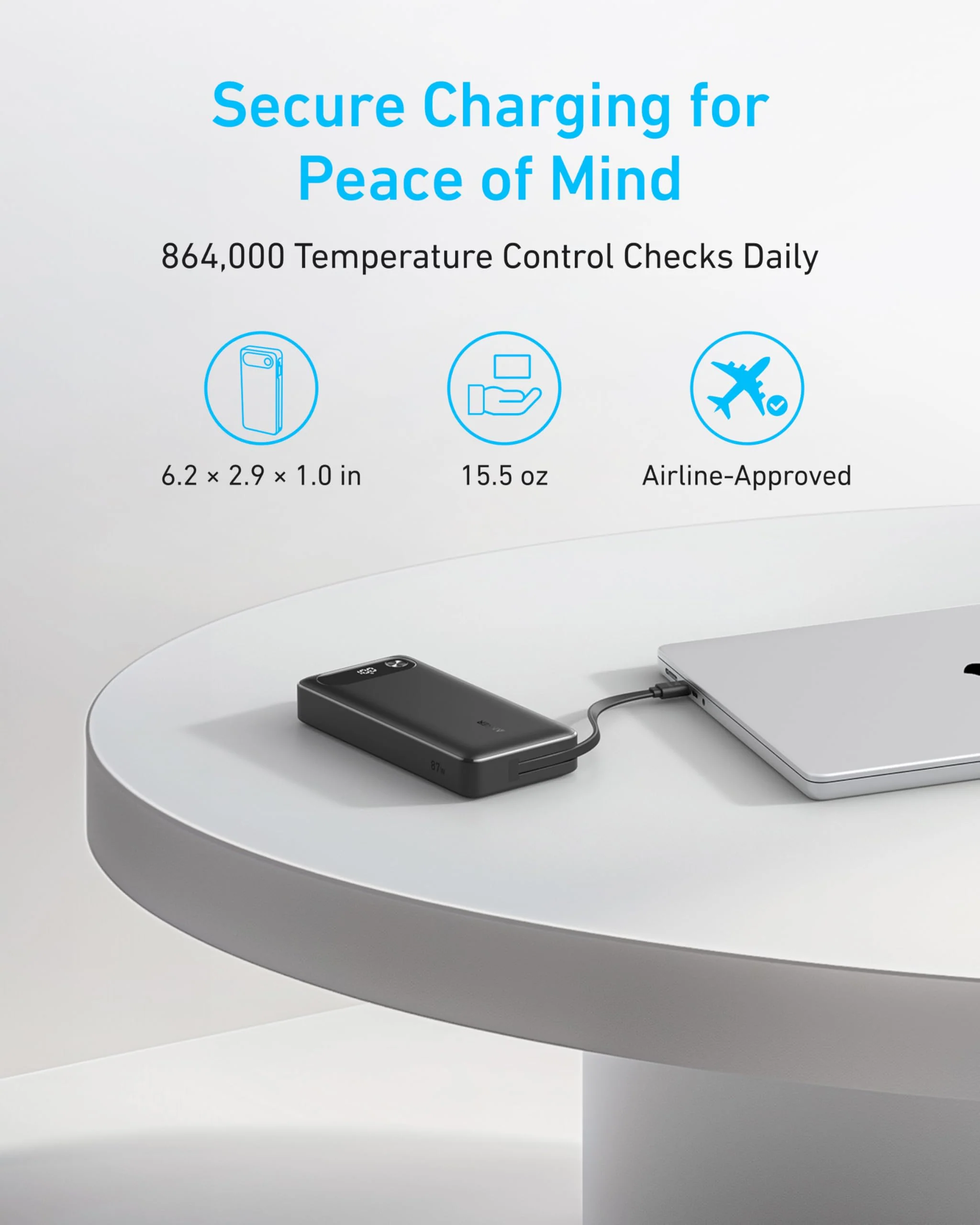 Anker Power Bank (20K, 87W, Built-In USB-C Cable) - Image 20
