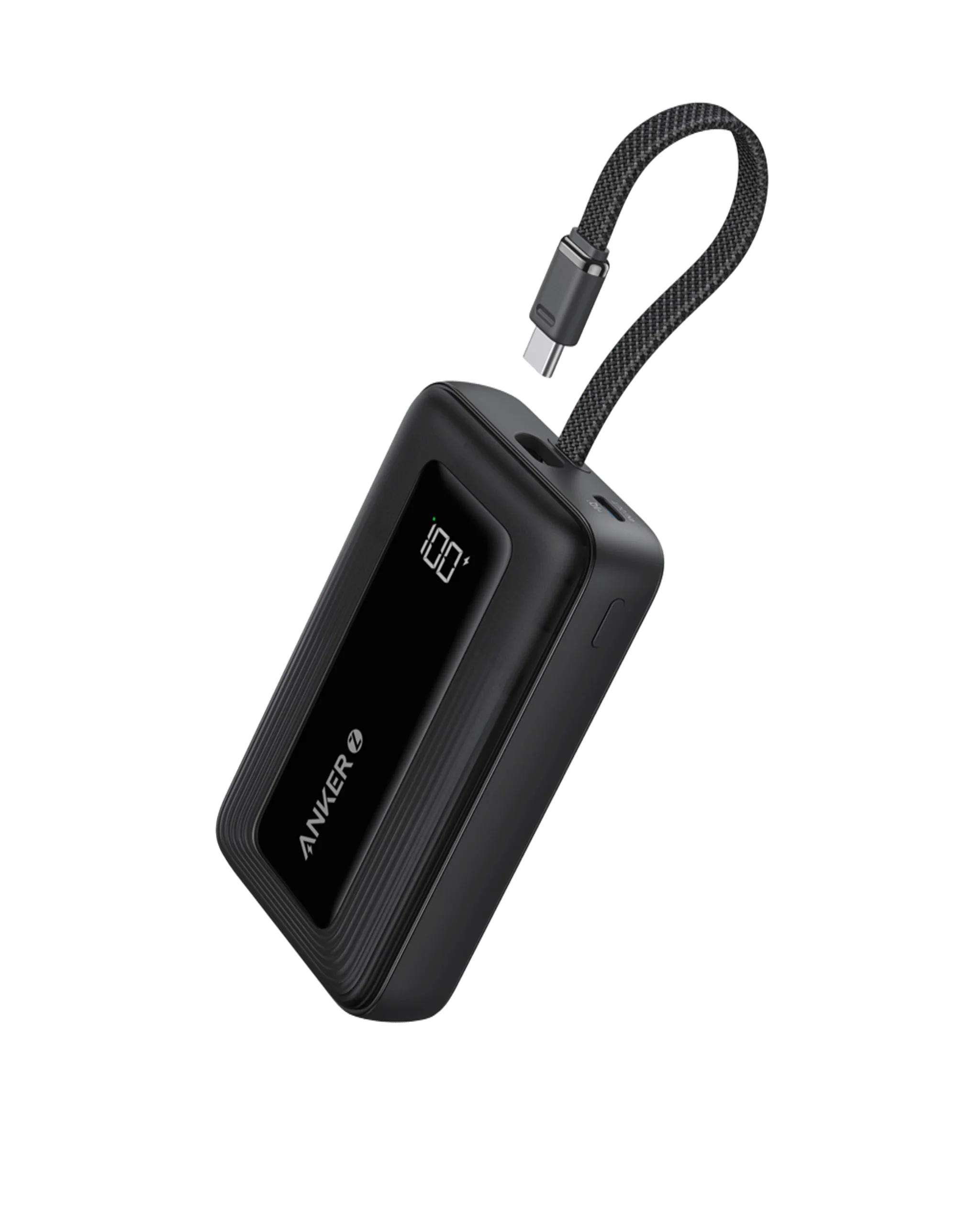 Anker Zolo Power Bank (10K, 30W) with a 5.4-inch (13.7 cm) built-in USB-C cable.