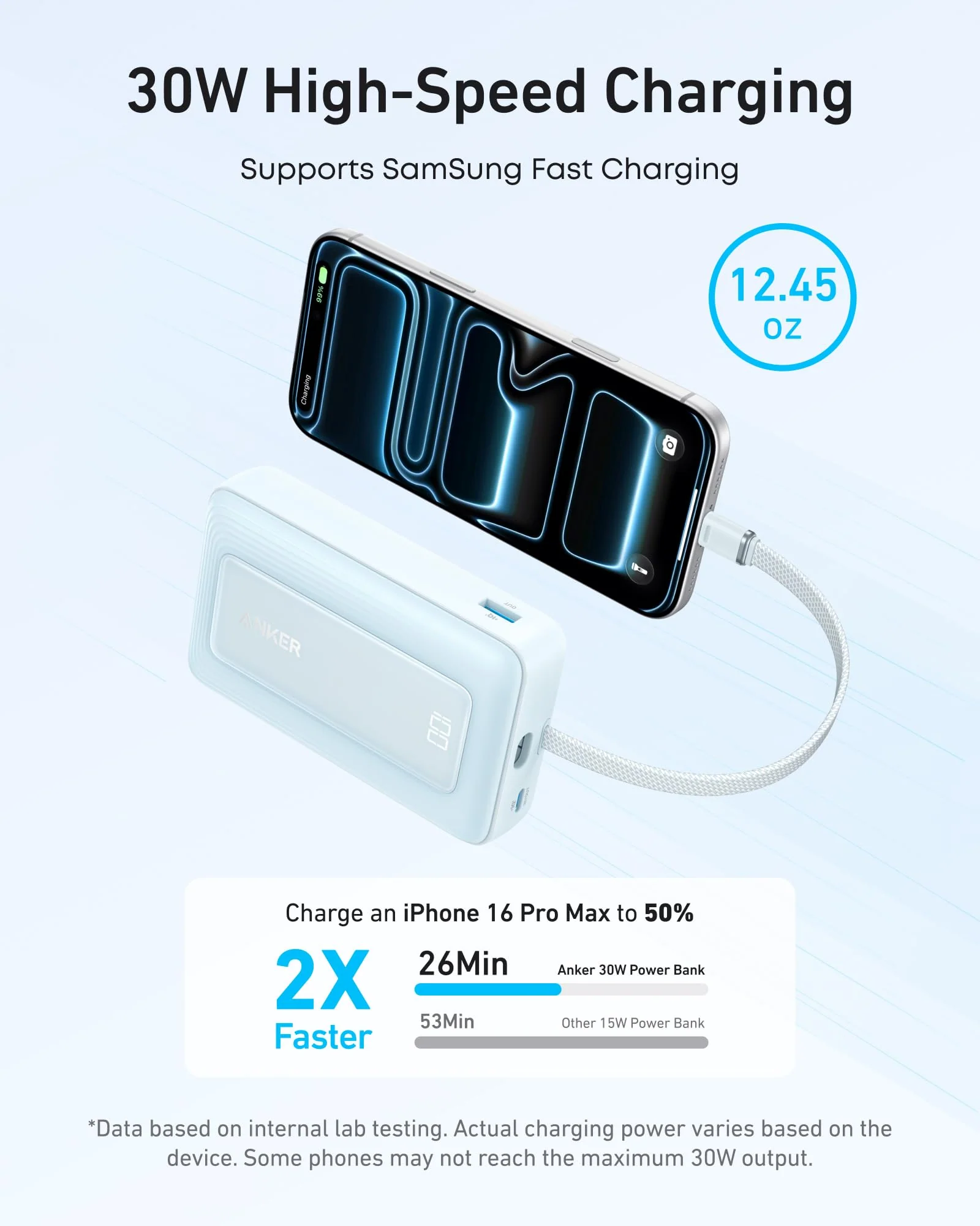 Anker Zolo Power Bank (10K, 30W) with a 5.4-inch (13.7 cm) built-in USB-C cable. - Image 17