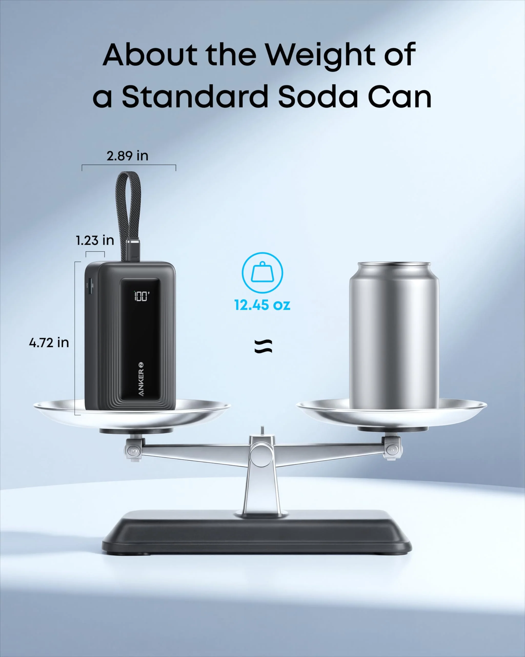 Anker Zolo Power Bank (10K, 30W) with a 5.4-inch (13.7 cm) built-in USB-C cable. - Image 19