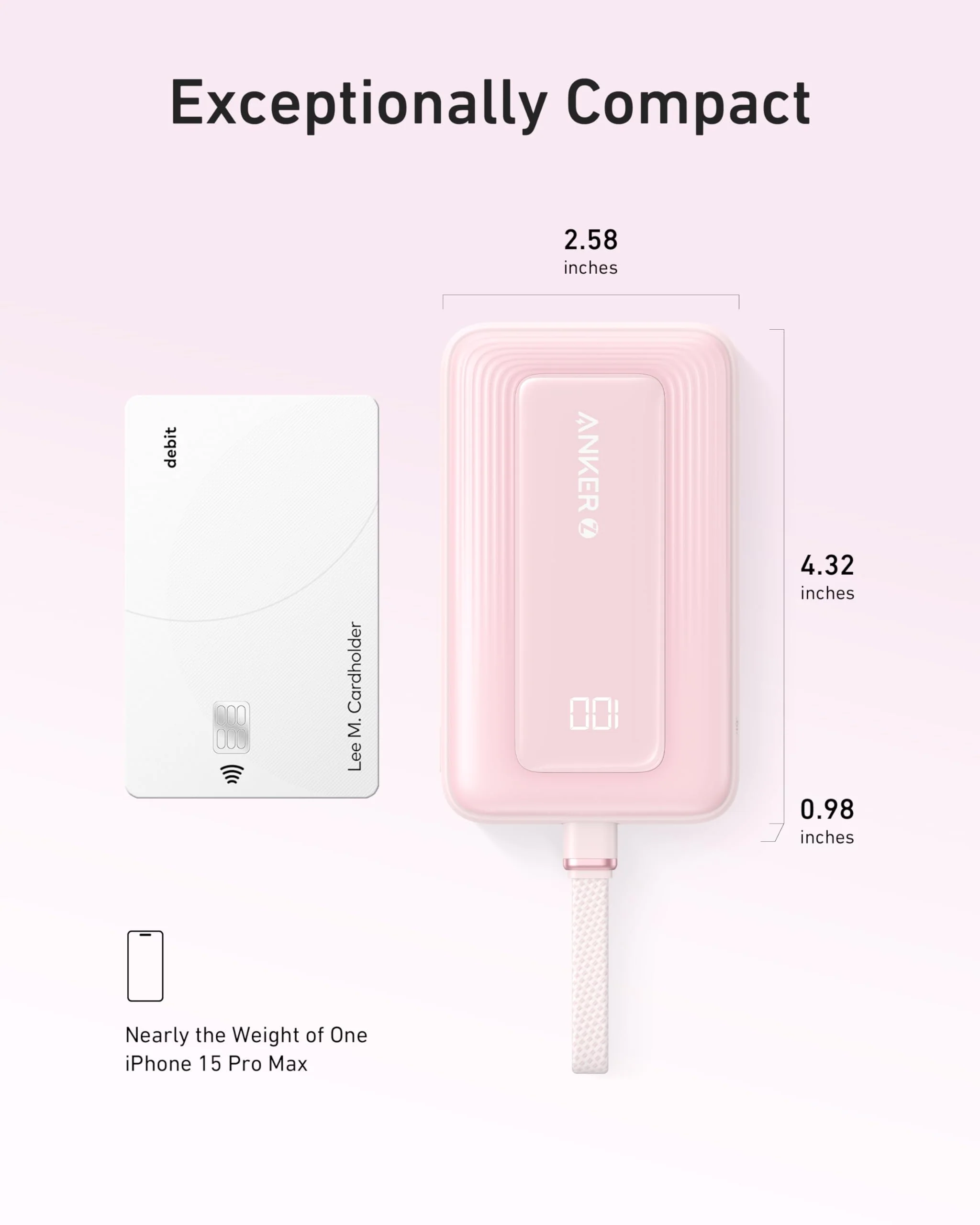 Anker Zolo Power Bank (10K, 30W) with a 5.4-inch (13.7 cm) built-in USB-C cable. - Image 28