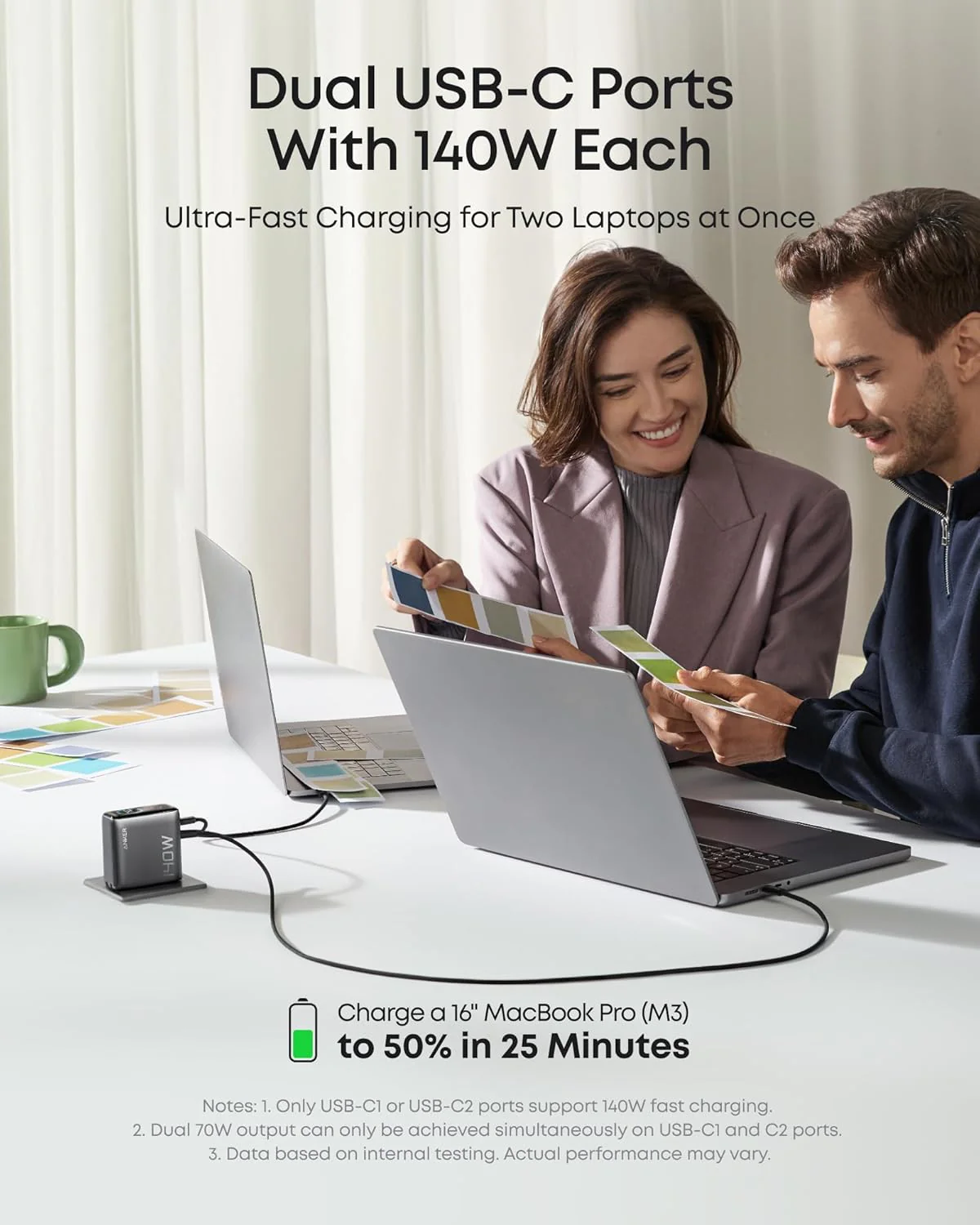 Anker Charger (140W, 4-Port, PD 3.1) with USB-C Cable - Image 3