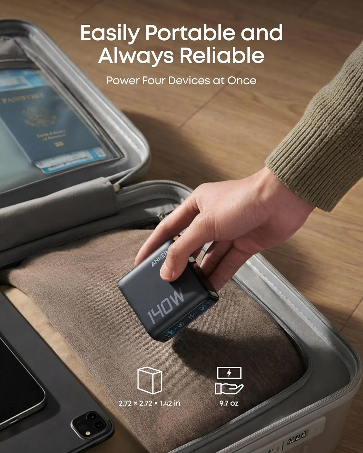 Anker Charger (140W, 4-Port, PD 3.1) with USB-C Cable - Image 5