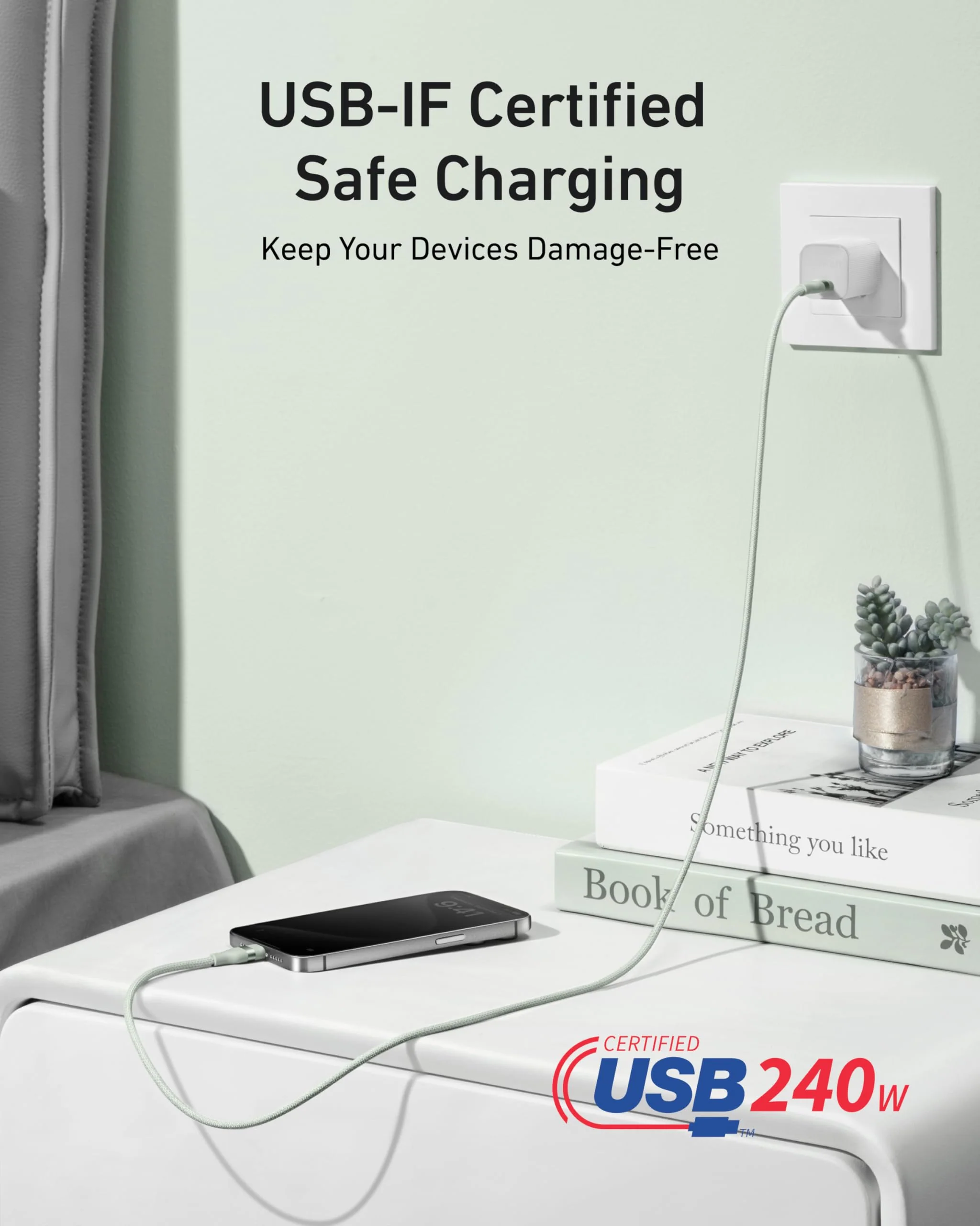 Anker USB-C to USB-C Cable (3 ft / 6 ft, 240W, Upcycled-Braided) - Image 26
