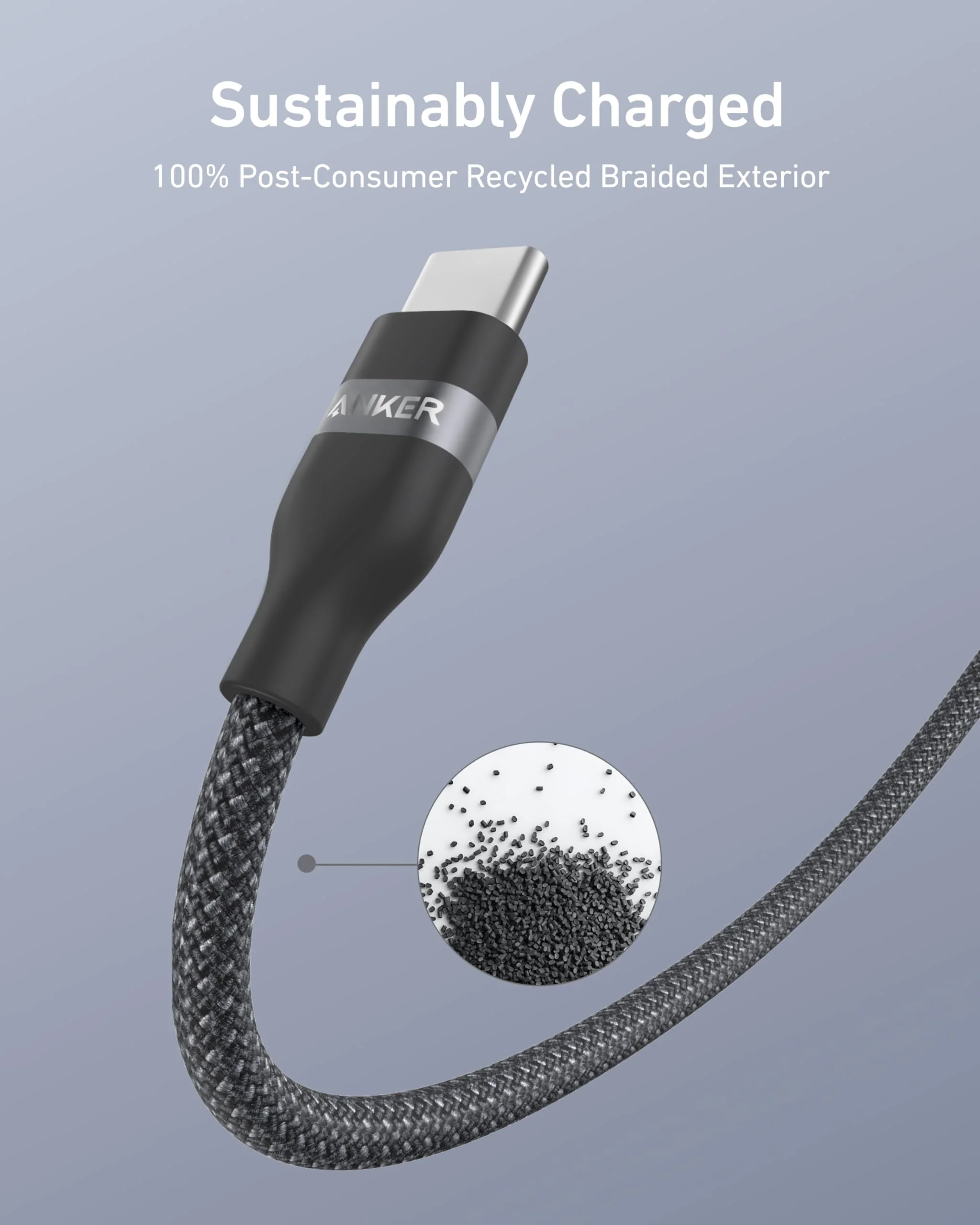 Anker USB-A to USB-C Cable (3 ft/6 ft, Upcycled-Braided) - Image 4