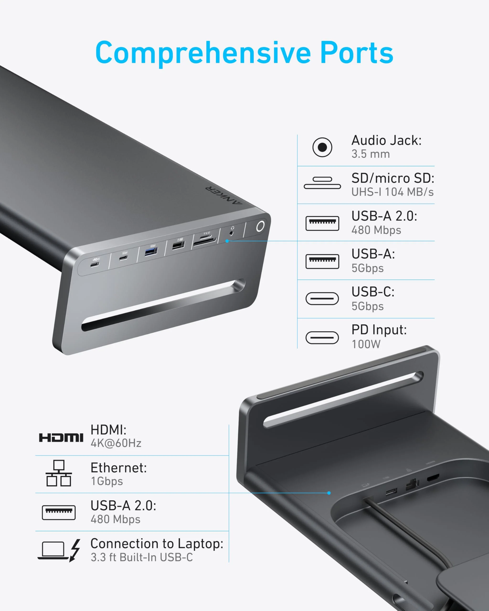 Anker USB-C Hub (10-in-1, Monitor Stand) - Image 3