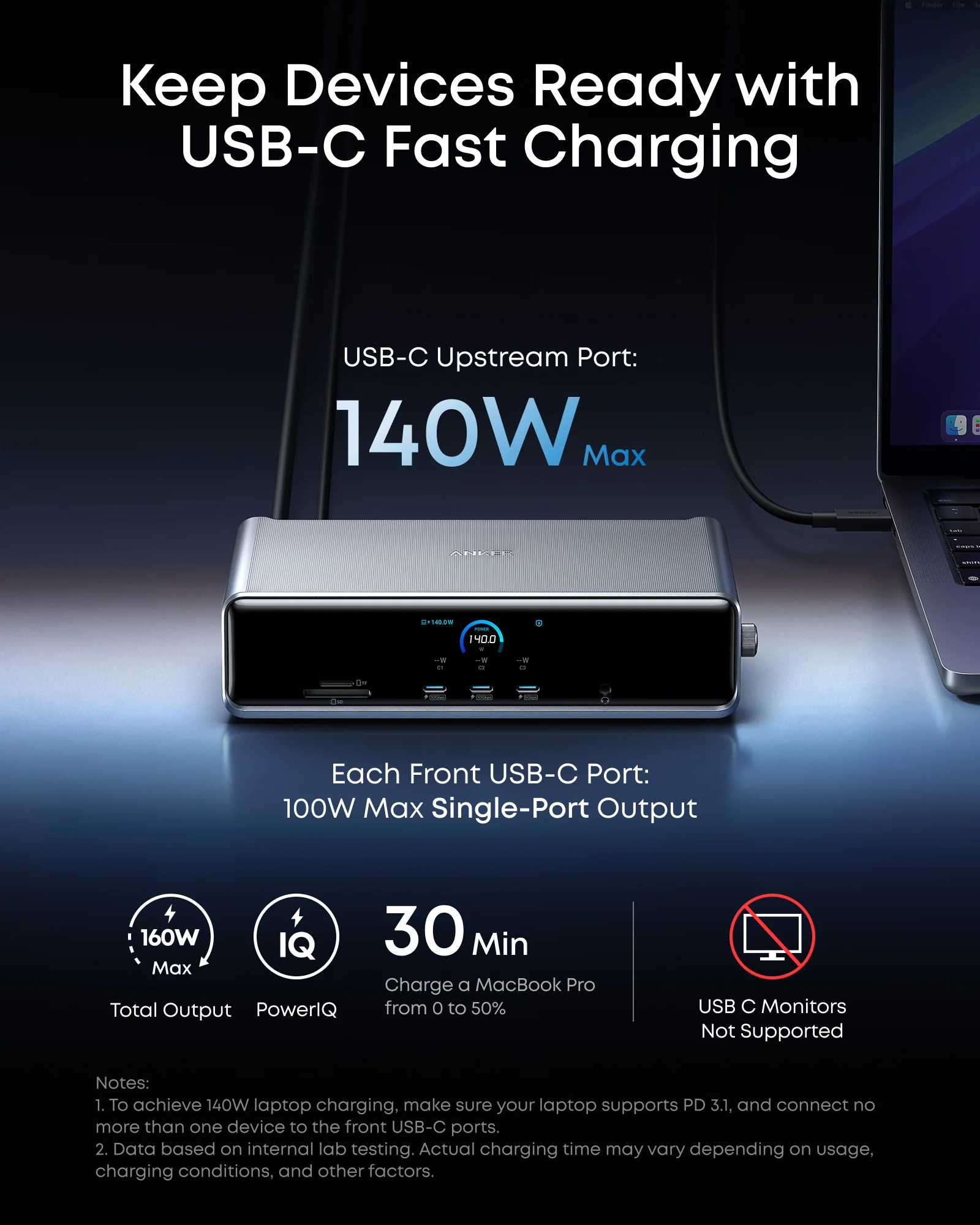 Anker Prime Docking Station (14-in-1, Triple Display, DisplayLink) with DL7400 - Image 6