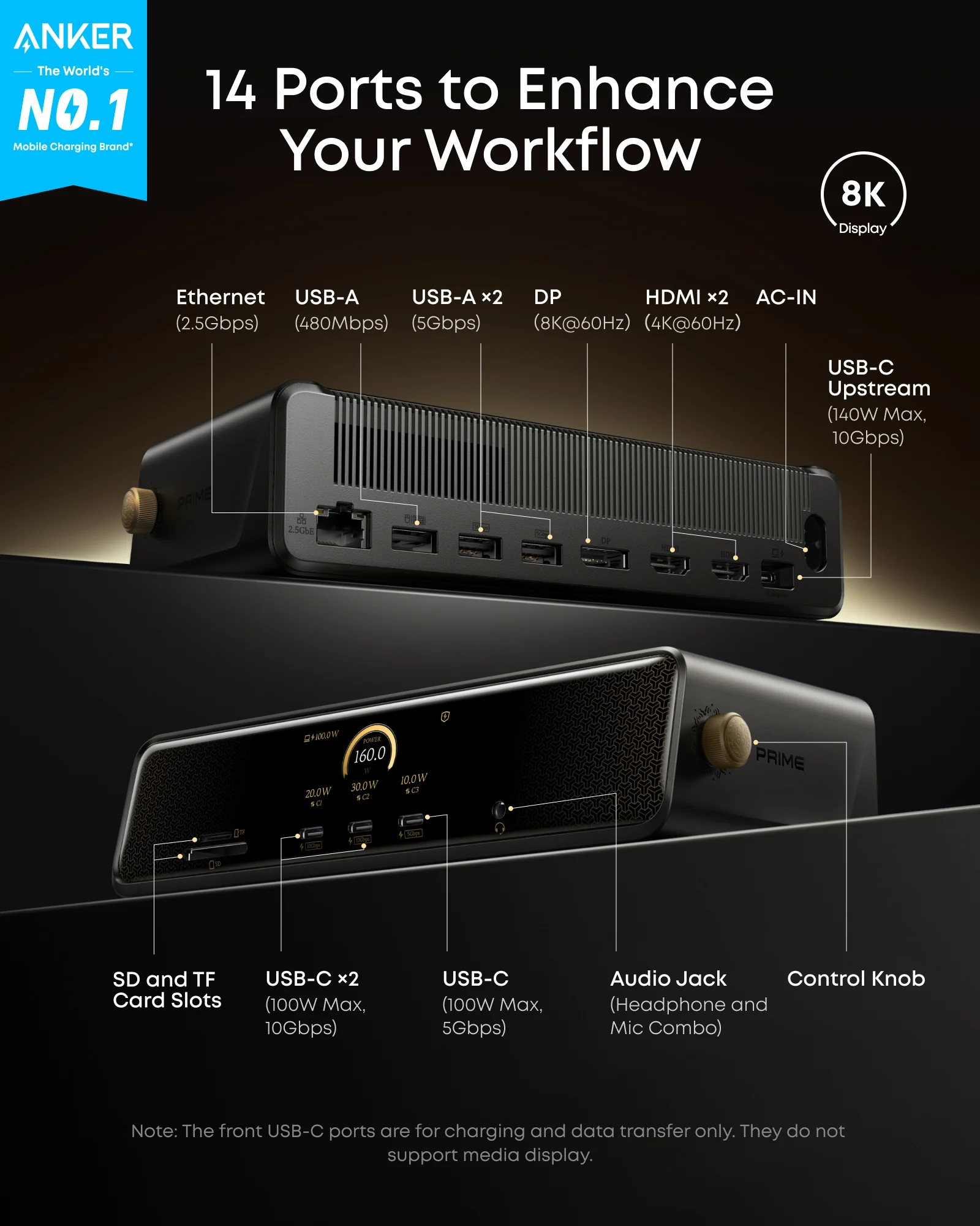 (Anker × Black Myth: Wukong Edition) Anker Prime Docking Station (14-in-1, Triple Display, DisplayLink) with DL7400 - Image 2