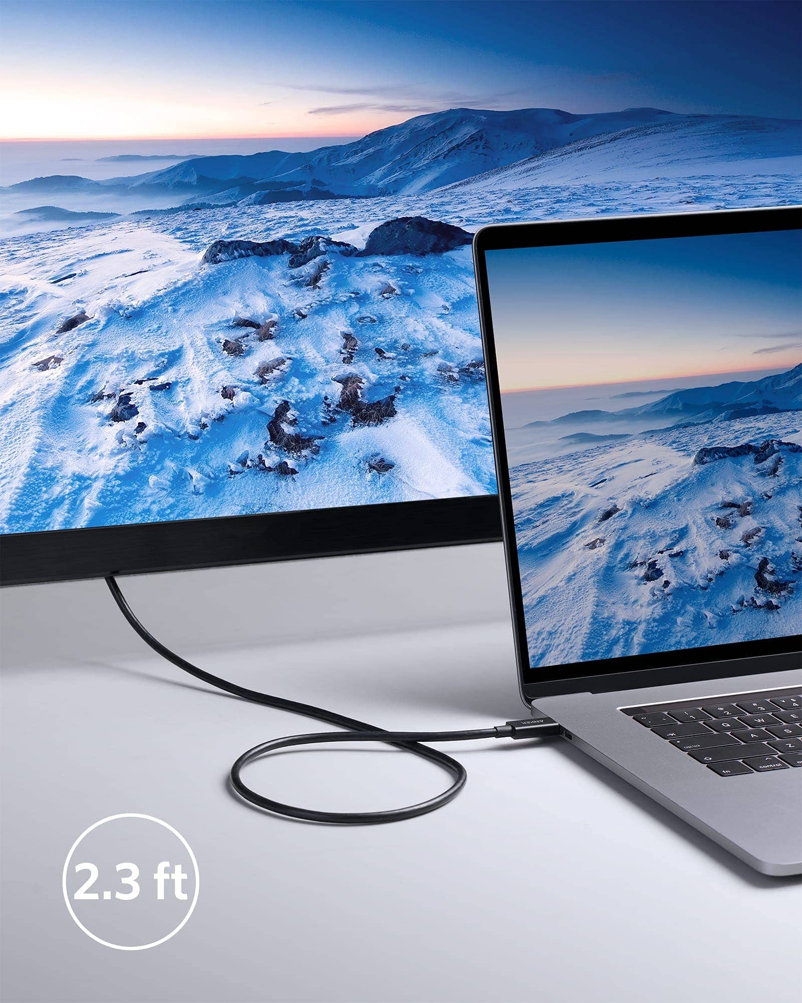 Refurbished Anker USB-C to USB-C Thunderbolt 4 100W Cable (2.3 ft) - Image 3