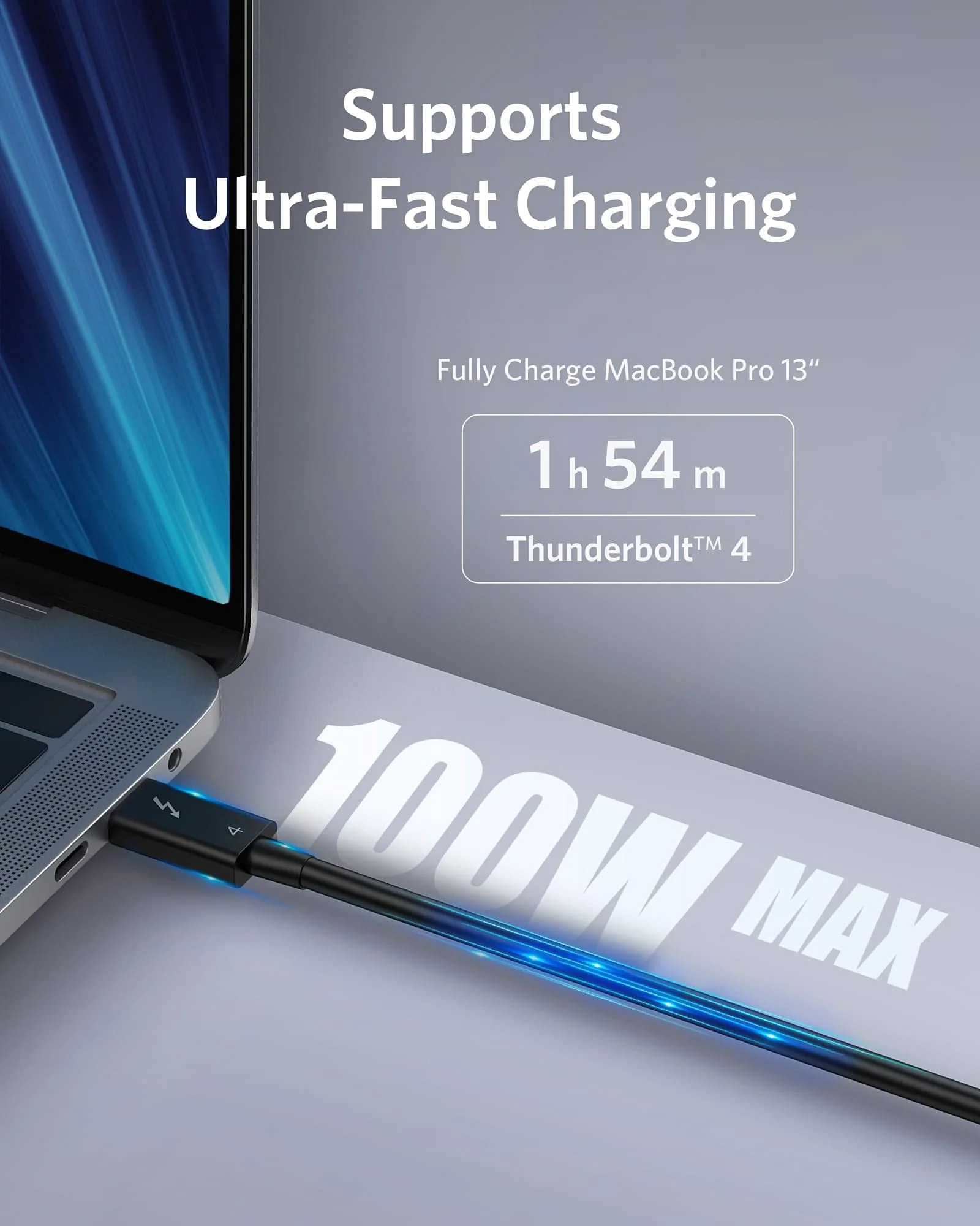 Refurbished Anker USB-C to USB-C Thunderbolt 4 100W Cable (2.3 ft) - Image 7