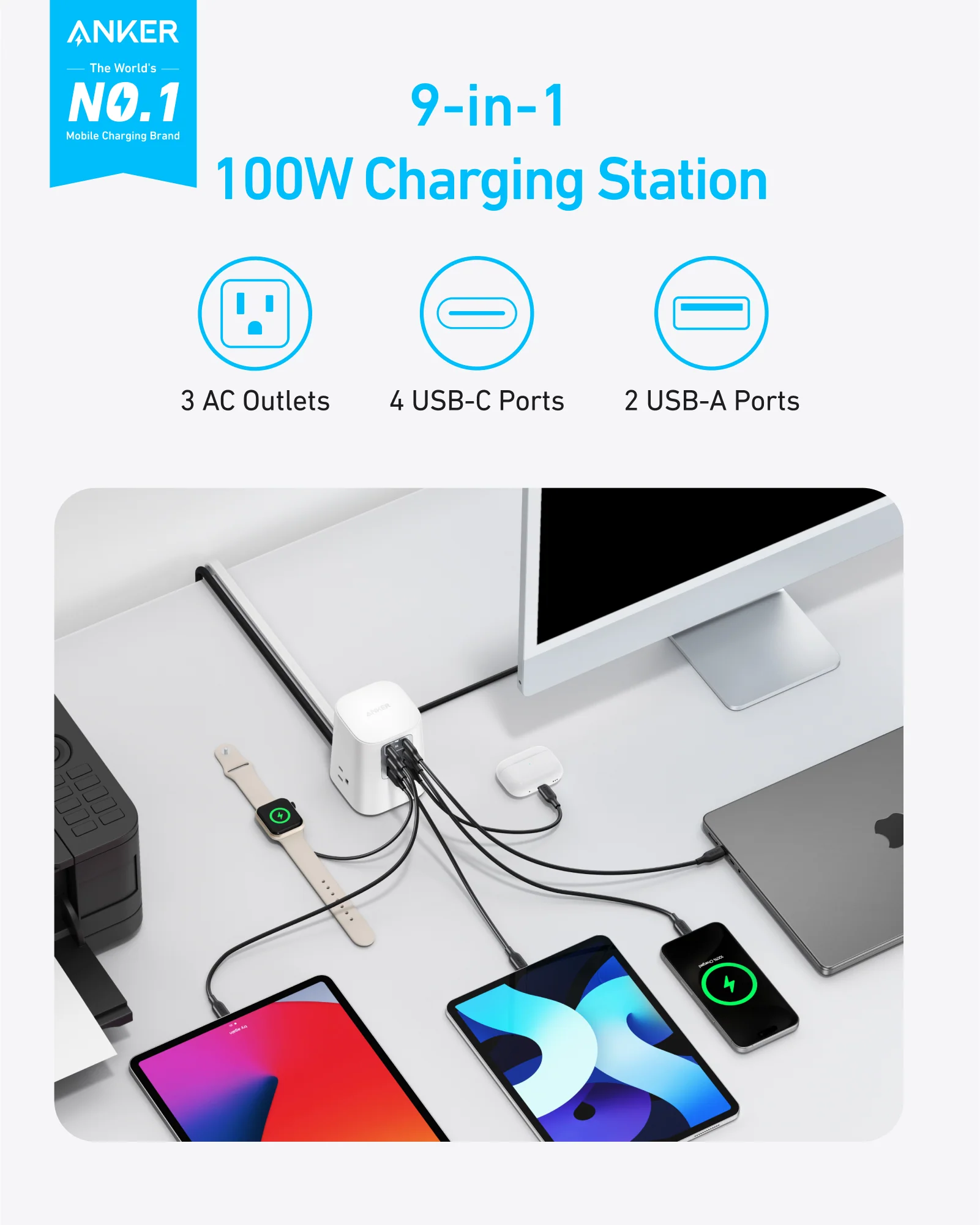 Anker Charging Station (9-in-1, 100W) - Image 8