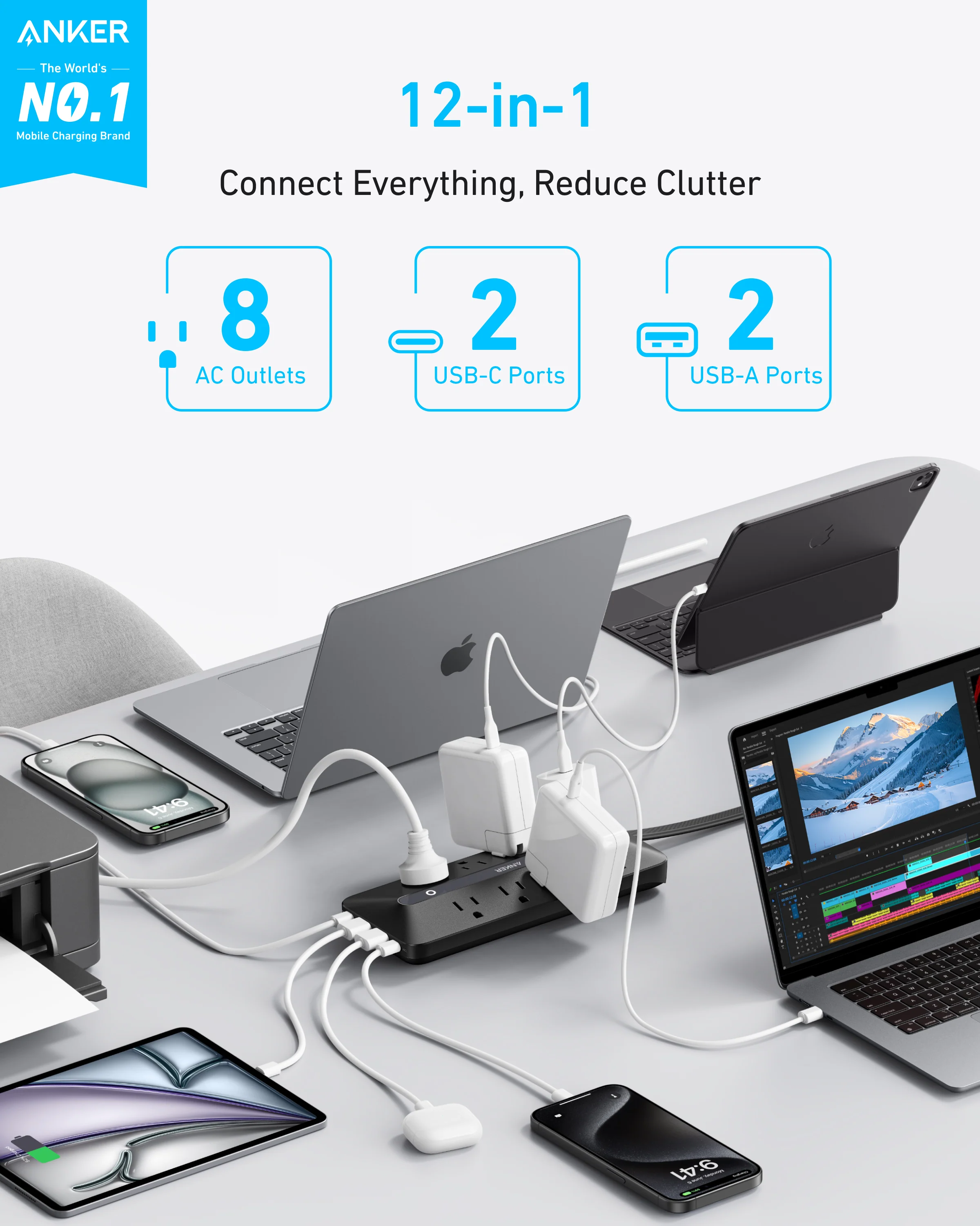 Anker USB Power Strip (12-in-1, 35W) - Image 2