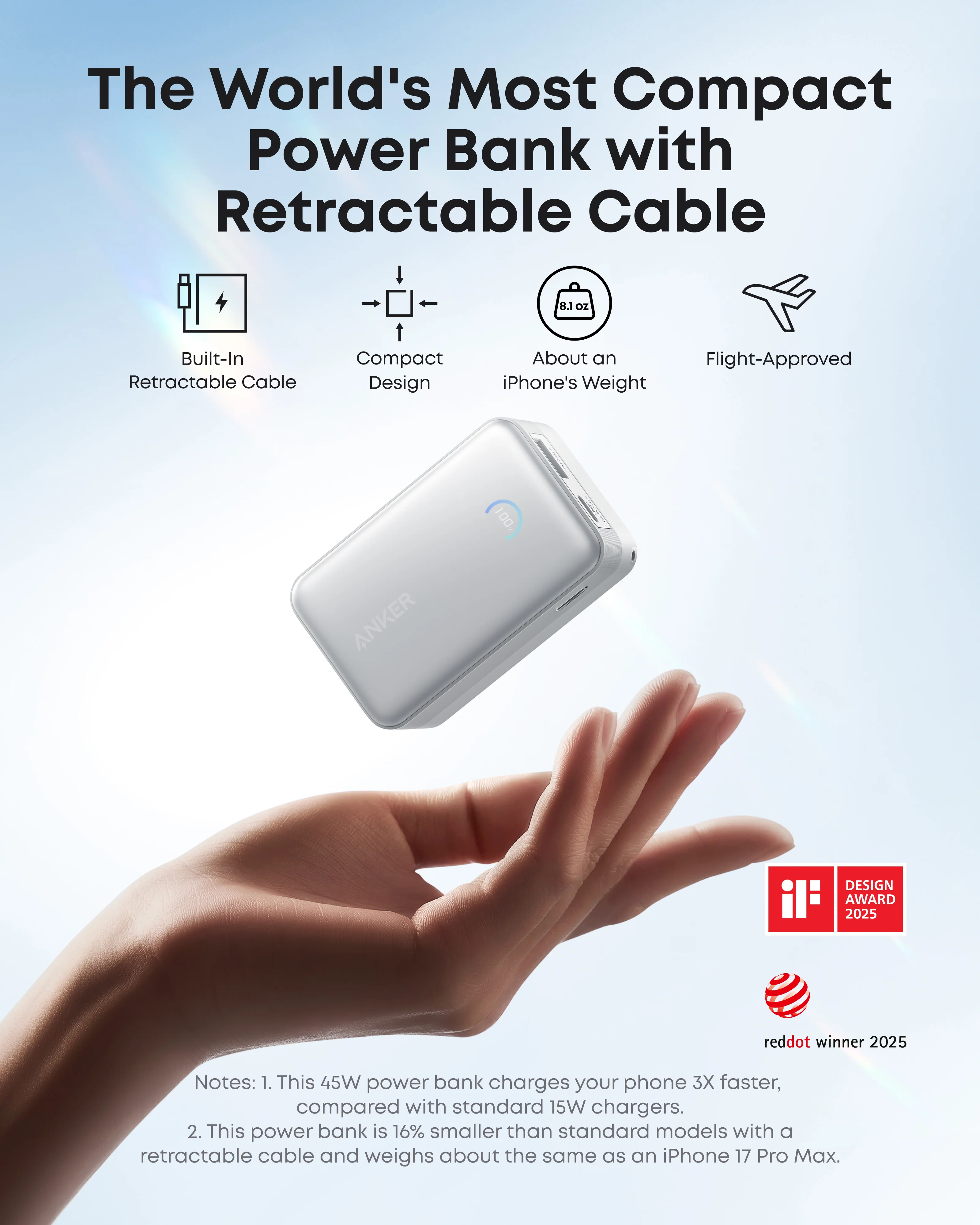 Anker Nano Power Bank (10K, 45W, Built-In Retractable USB-C Cable) | Customizable - Image 4