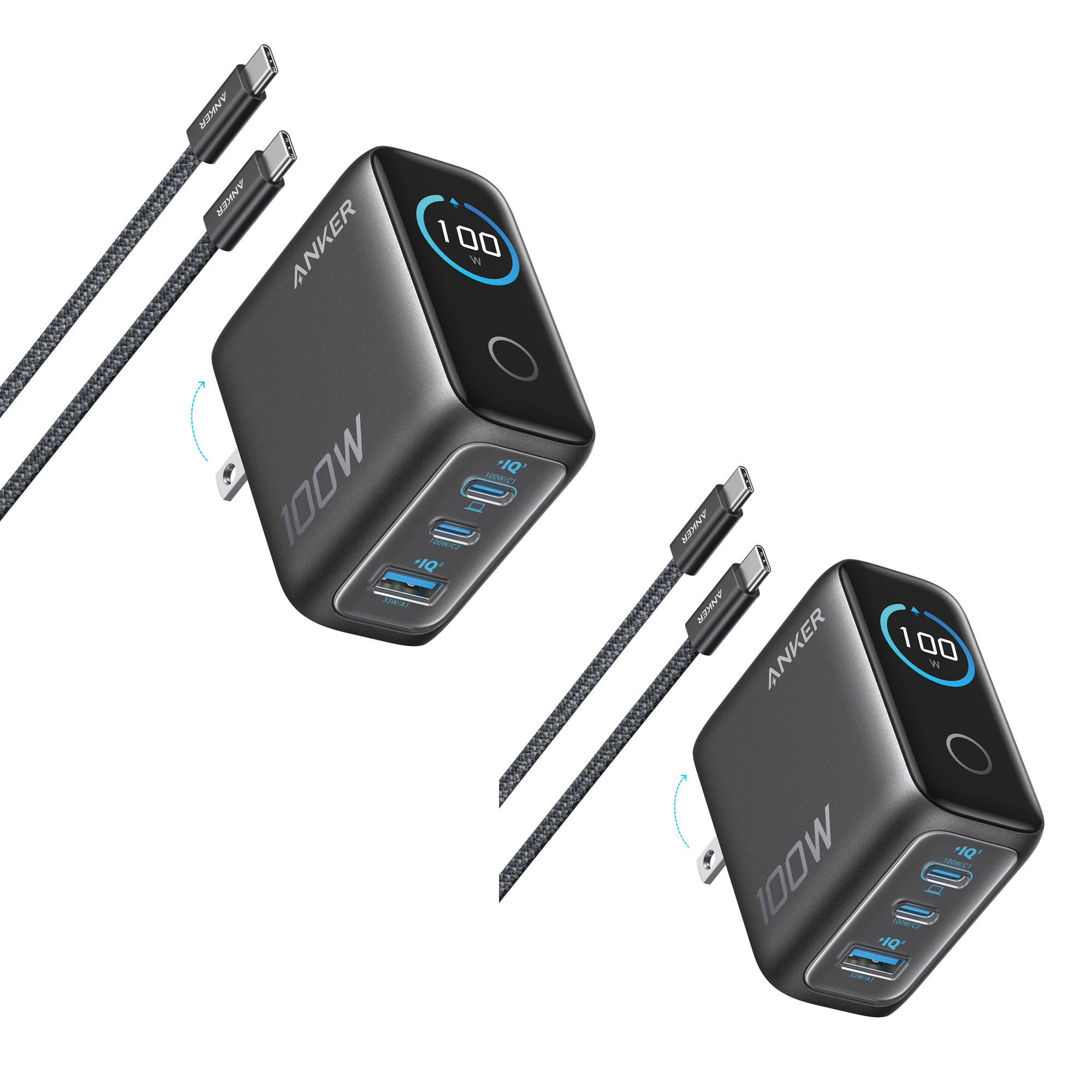Anker Charger (100W, 3 Ports, Smart Display) 2-Pack - Image 9