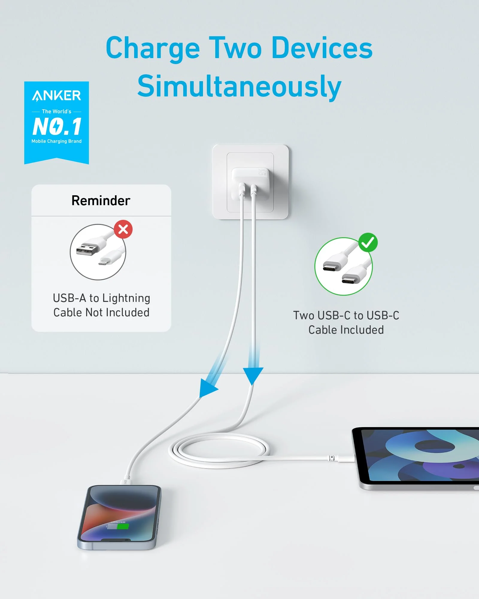 Refurbished Anker 20W Fast Wall Charger (2-Pack) - Image 10