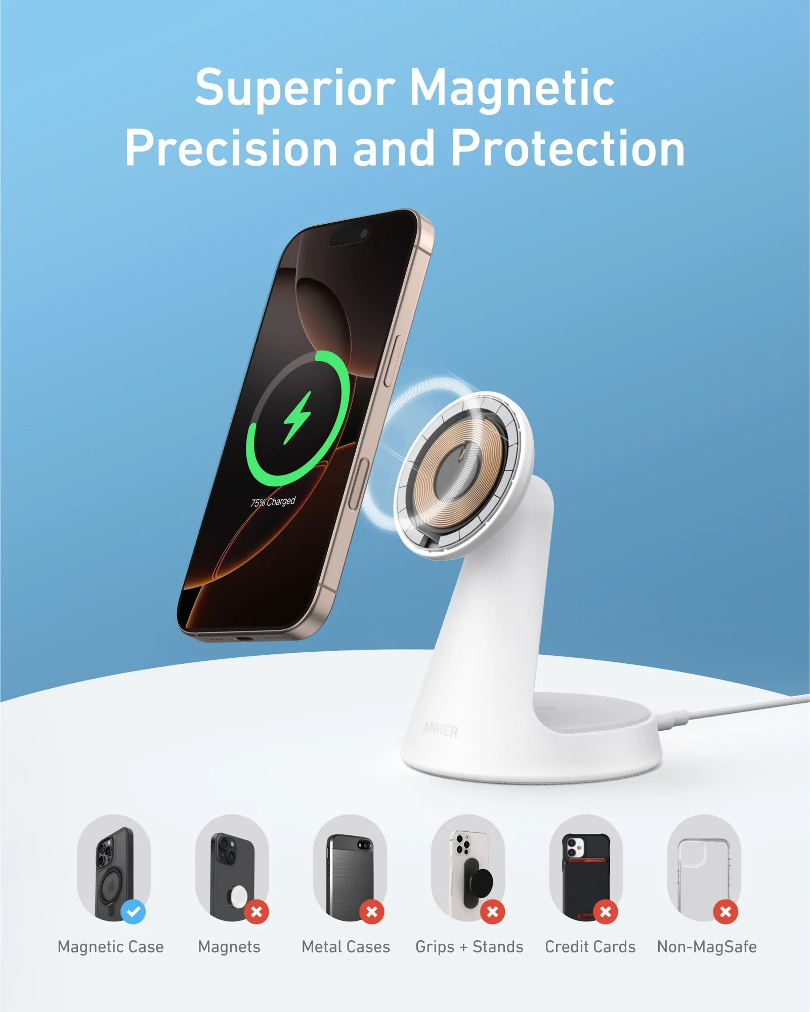 Anker MagGo Wireless Charger (2-in-1, Dock Stand) with USB-C Cable BOA - Image 12