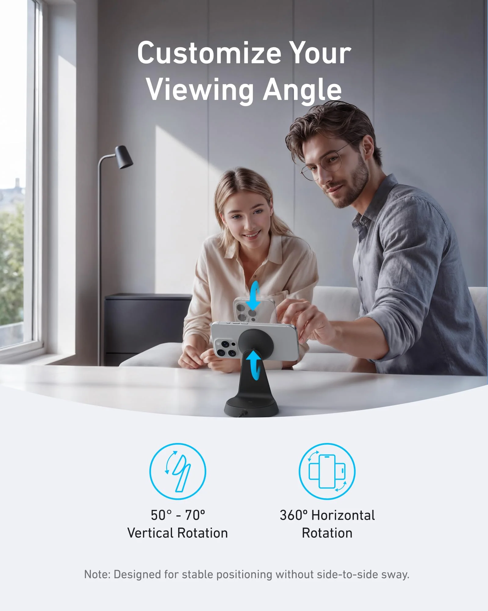 Anker MagGo Wireless Charger (2-in-1, Dock Stand) with USB-C Cable BOA - Image 4