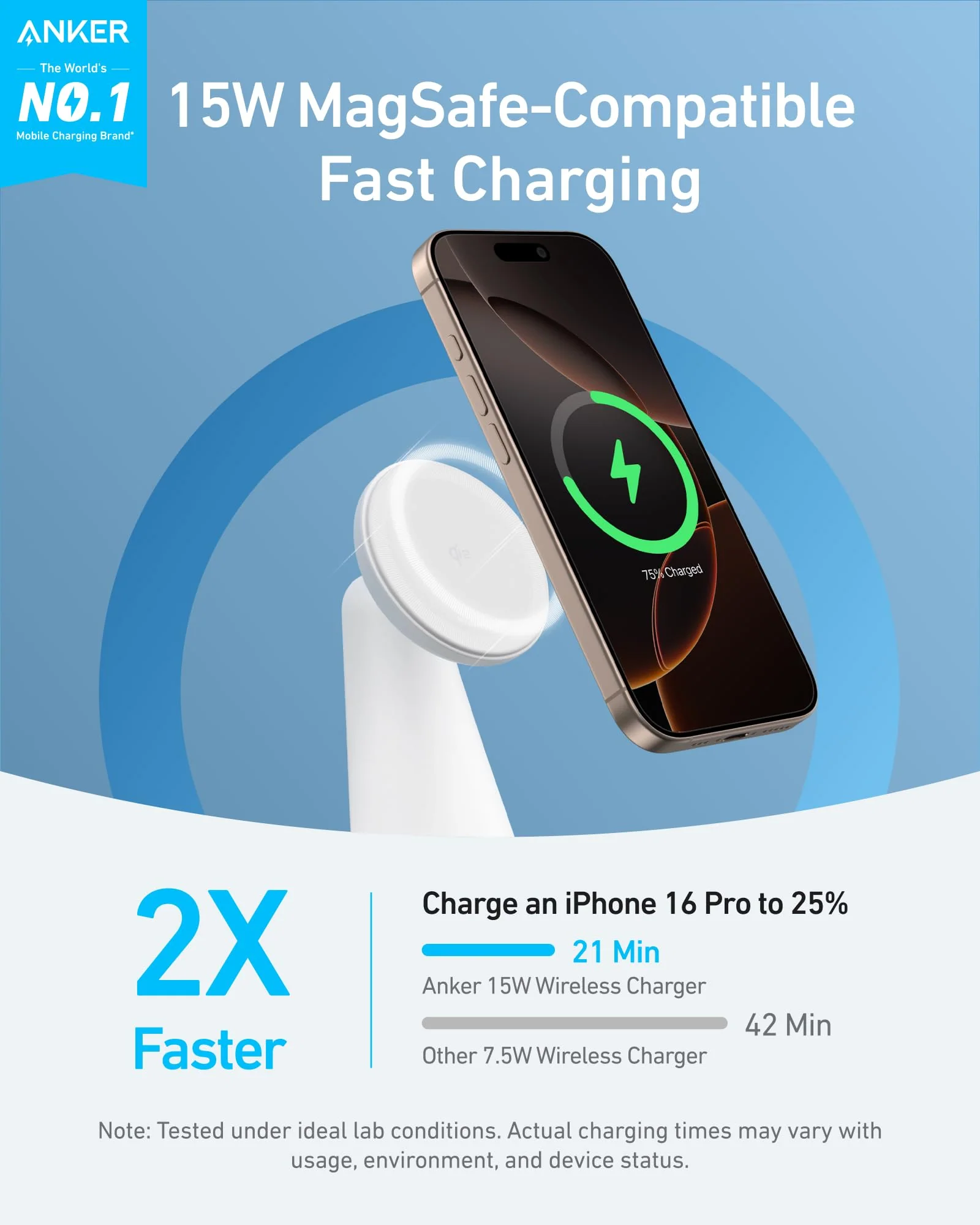 Anker MagGo Wireless Charger (2-in-1, Dock Stand) with USB-C Cable BOA - Image 8