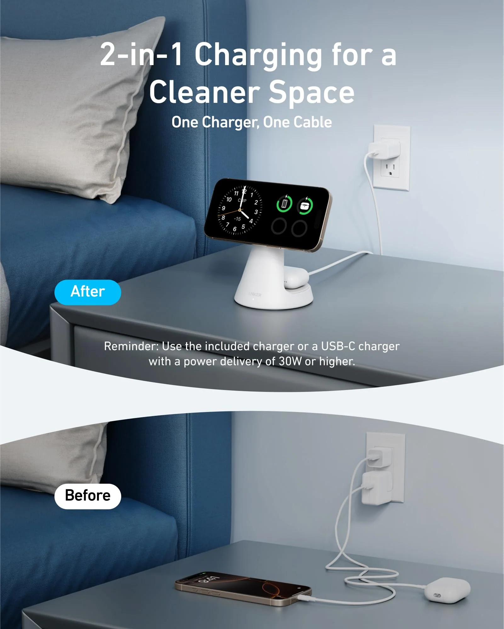 Anker MagGo Wireless Charger (2-in-1, Dock Stand) with USB-C Cable BOA - Image 9