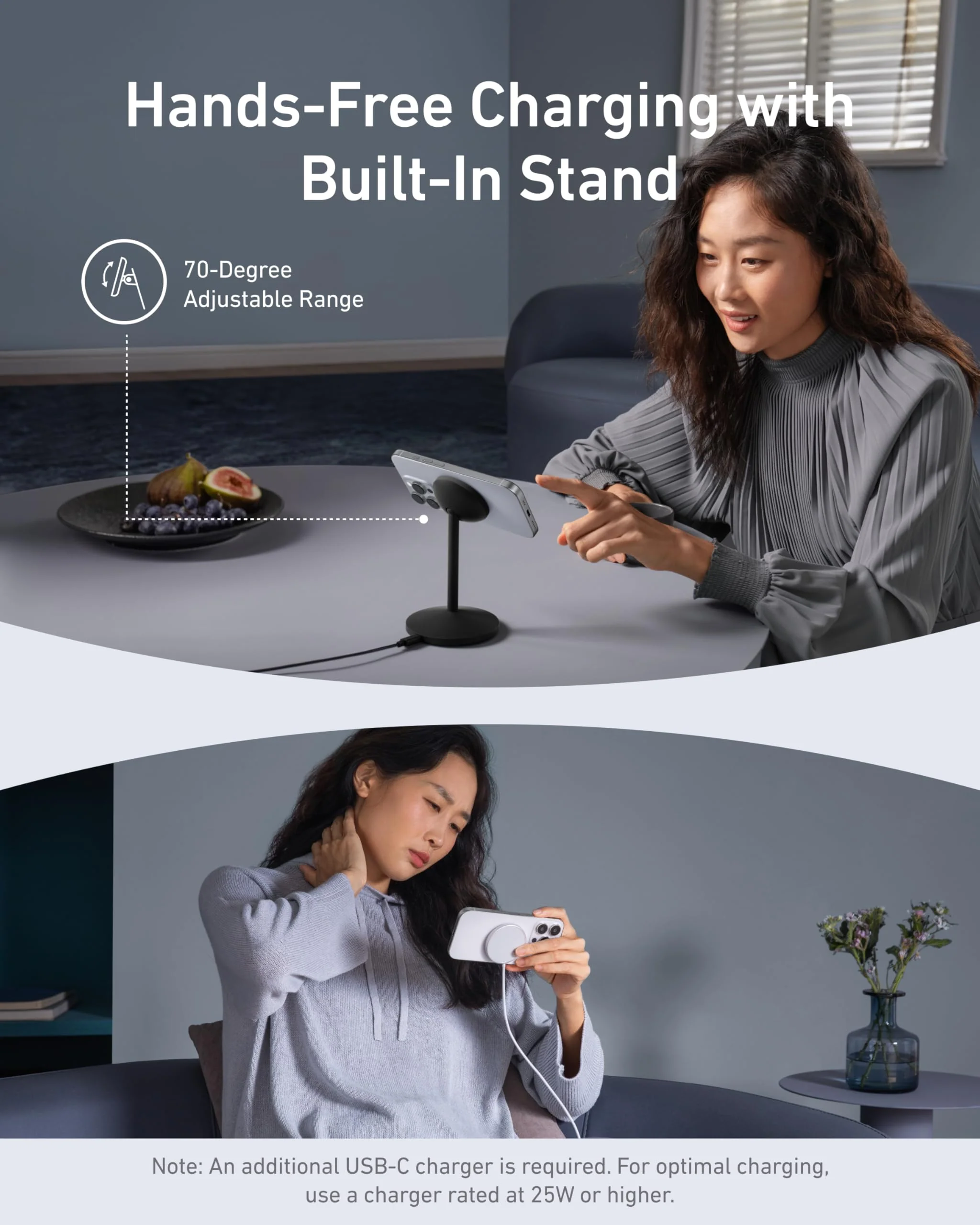 Anker MagGo Wireless Charger (Stand) with Adapter and Cable BOA - Image 4