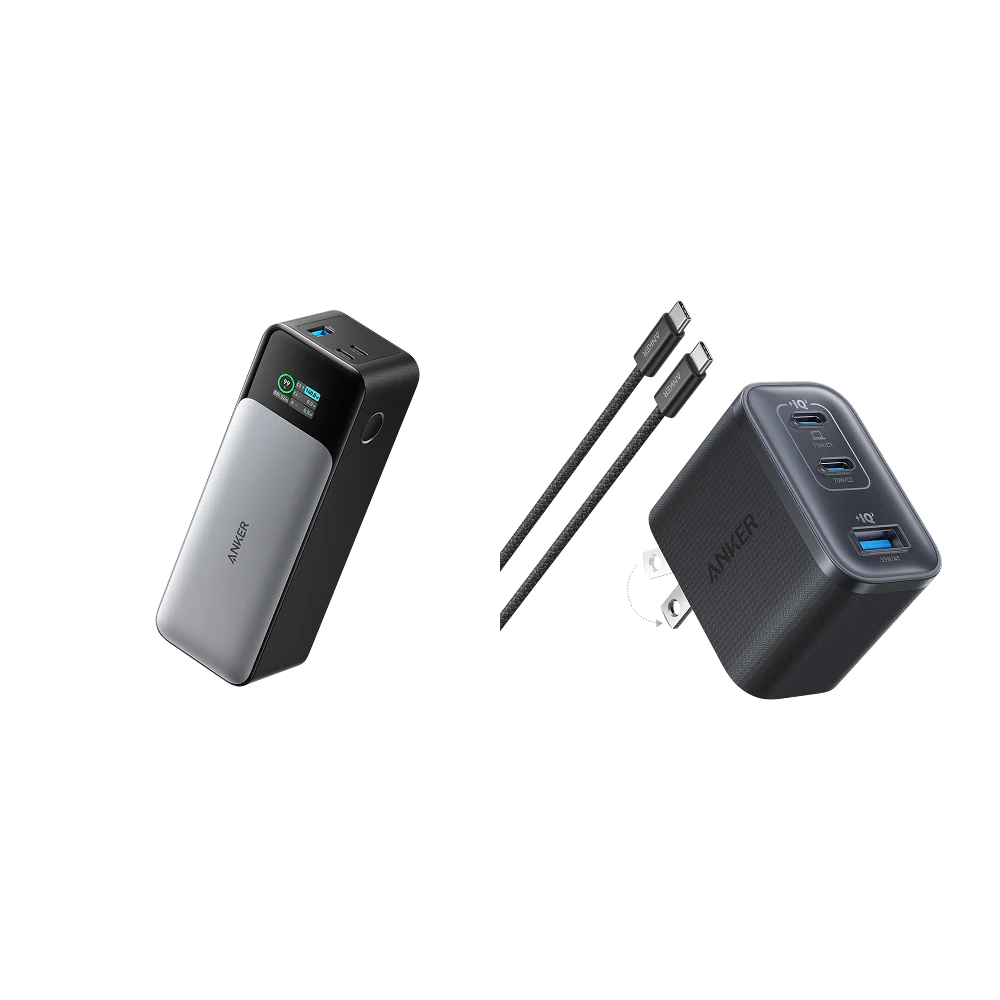Anker 737 Power Bank (PowerCore 24K) and Anker Nano Charger (70W, 3 Ports)