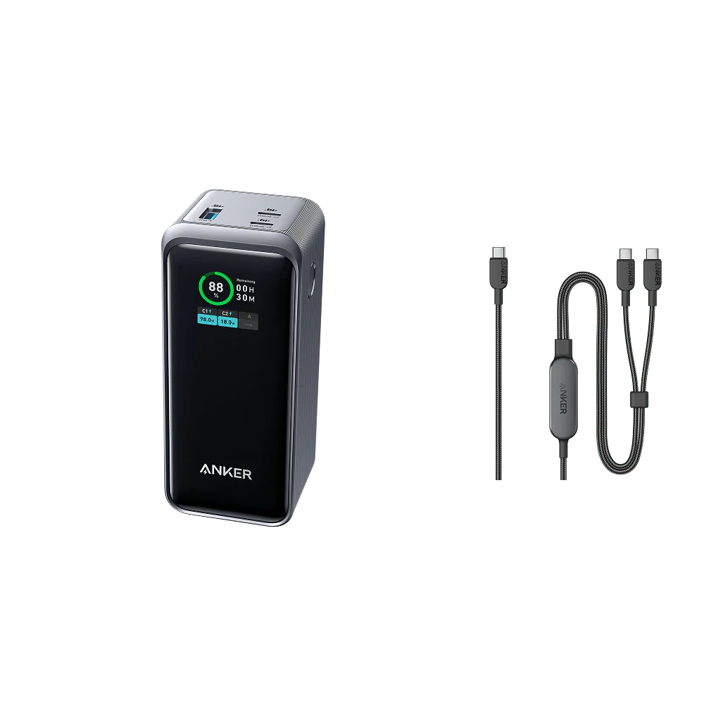 Anker Prime Power Bank (20K, 200W) and Anker 140W 2-in-1 USB-C to USB-C Cable