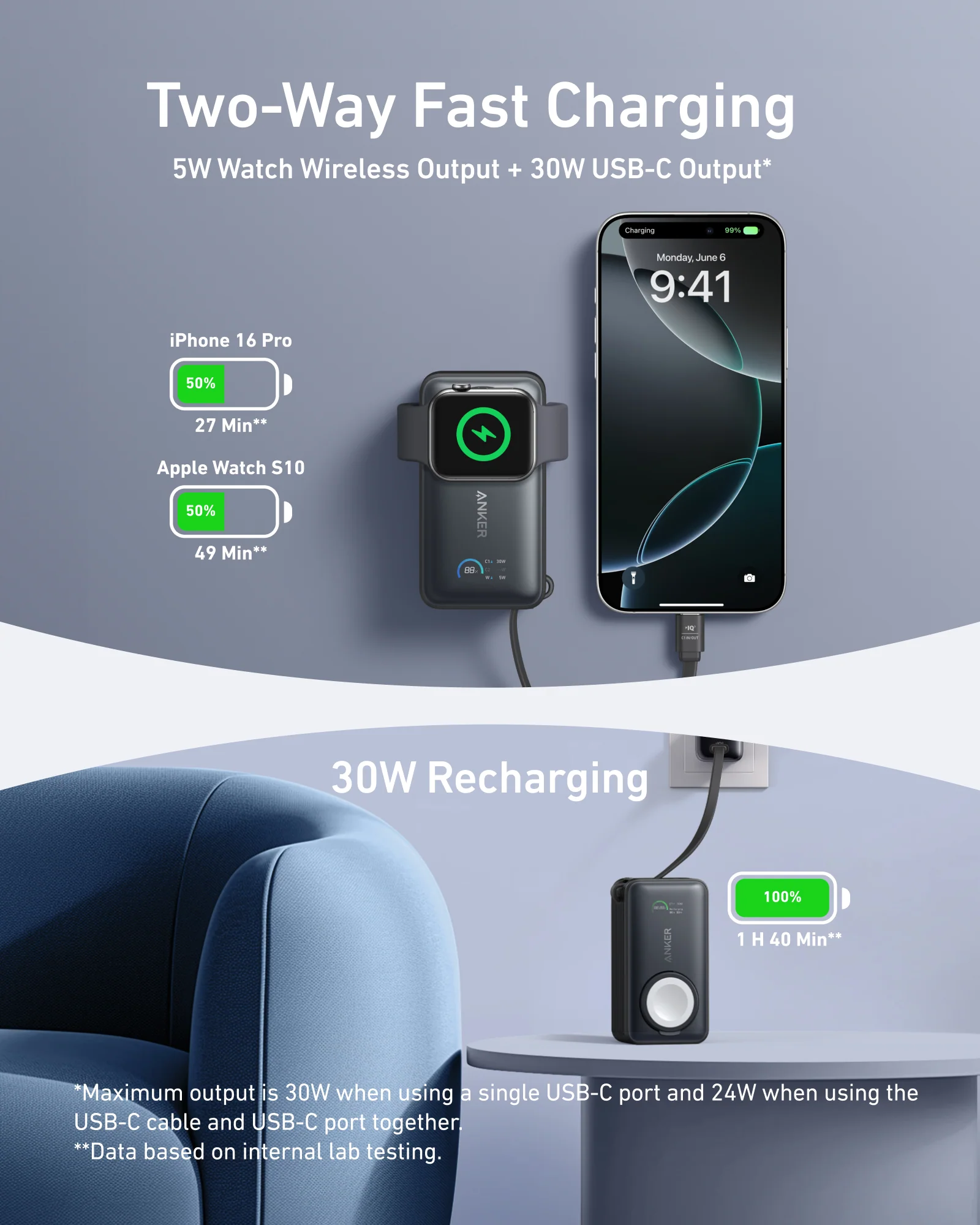 Anker MagGo Power Bank (10K, 35W, For Apple Watch) - Image 3