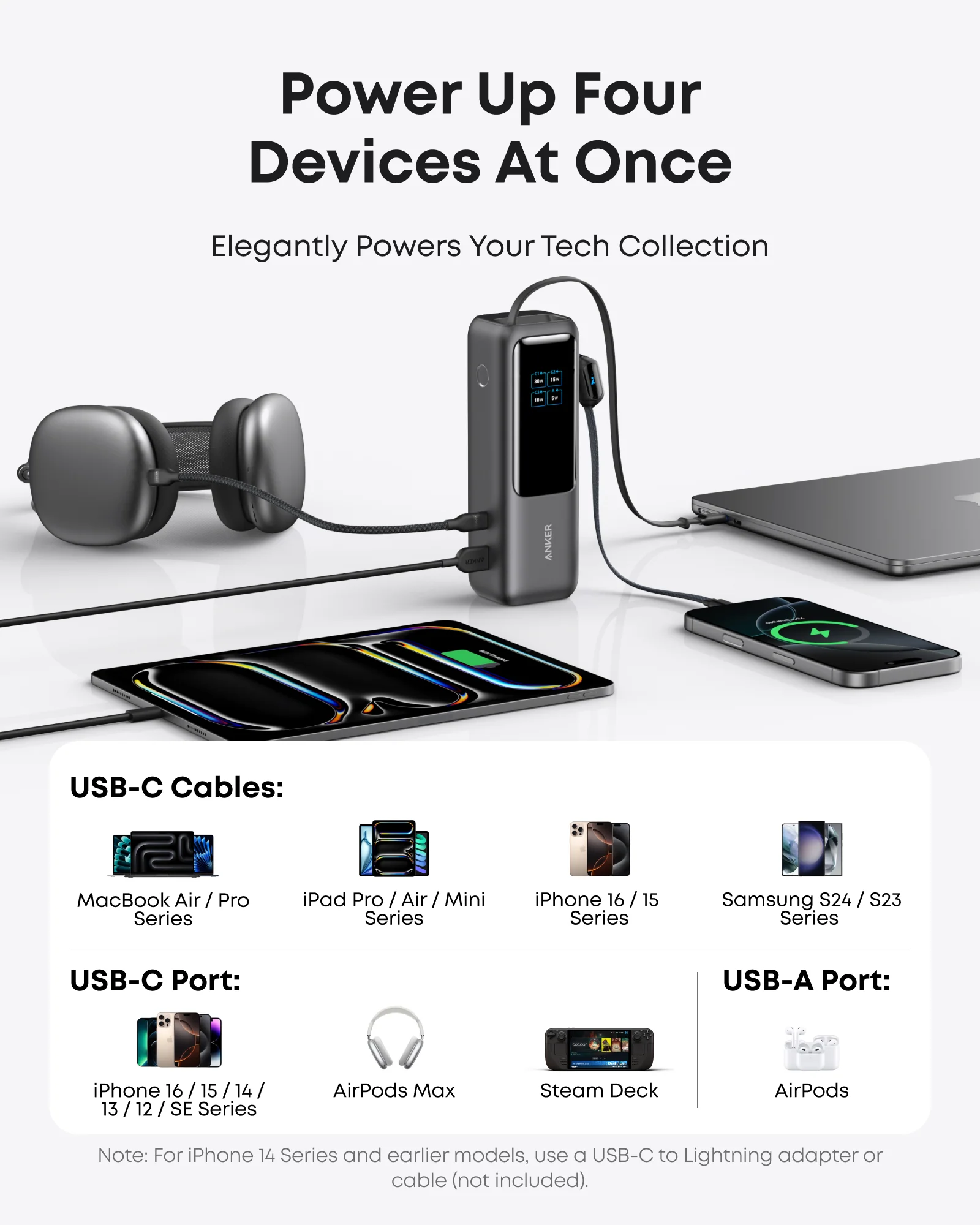 Anker Laptop Power Bank (25K, 165W, Built-In and Retractable Cables) and Anker Nano Travel Adapter (5-in-1, 20W, 1-Pack) - Image 4