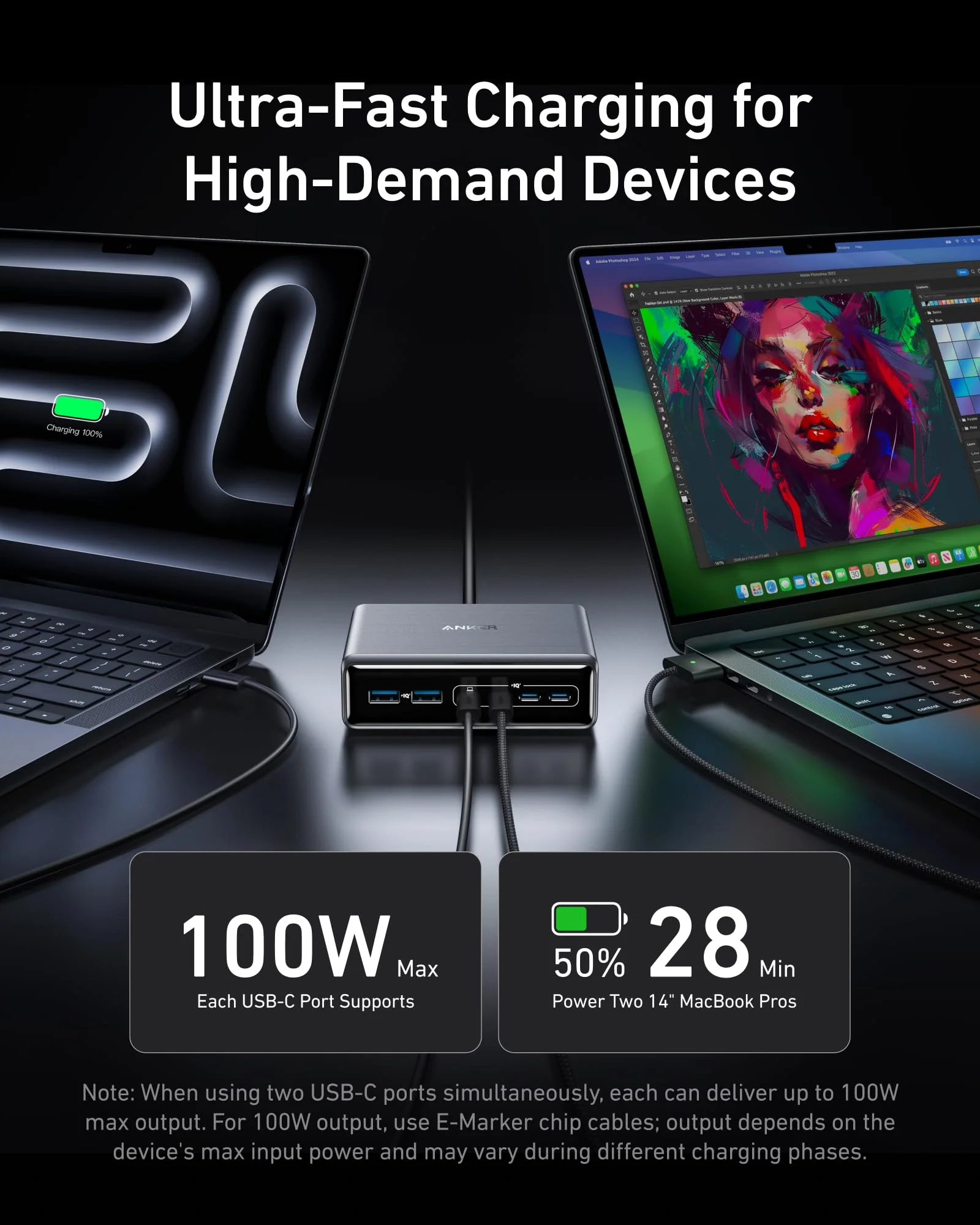 Anker Prime Charger (200W, 6 Ports, GaN)  and Anker Prime USB-C to USB-C Cable 240W - Image 4