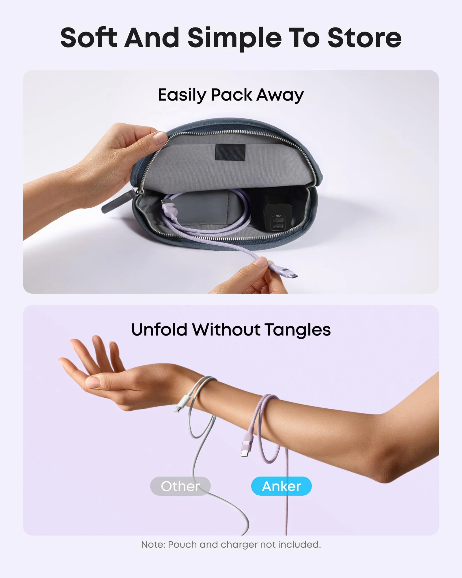 Anker USB-A to USB-C Cable (Upcycled-Braided, 2 Pack, Violet) - Image 17