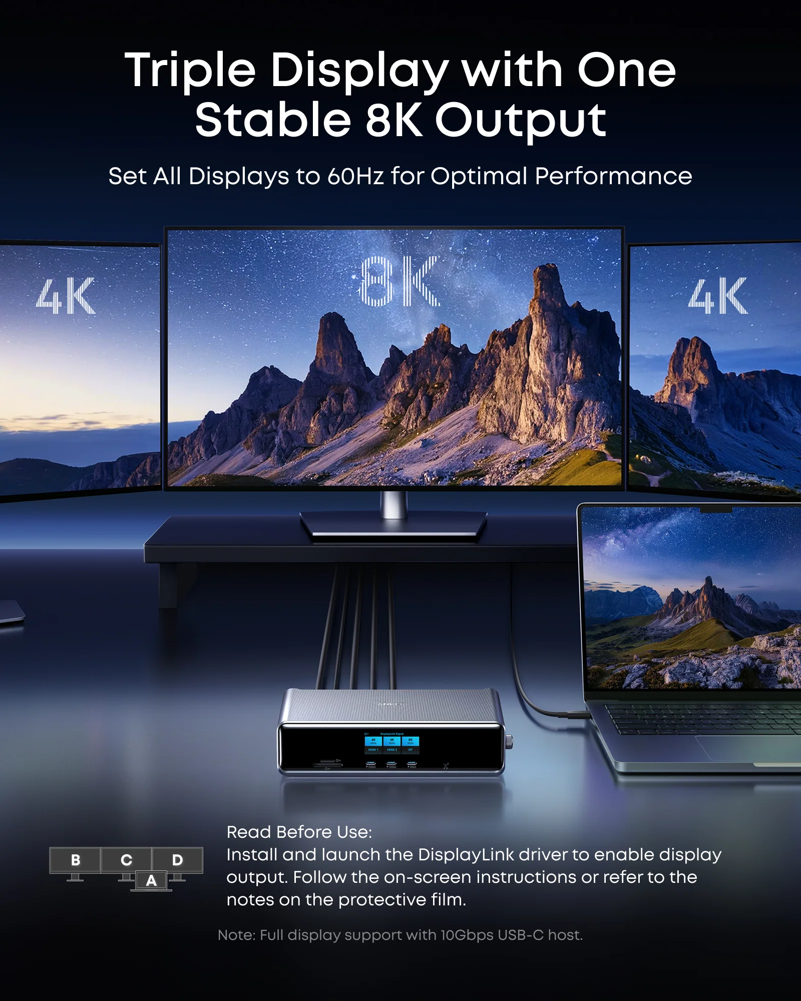 Anker Prime Docking Station (14-in-1, Triple Display, DisplayLink) with DL7400 and Thunderbolt 5 Cable (3.3 ft, 80Gbps, 240W) - Image 4