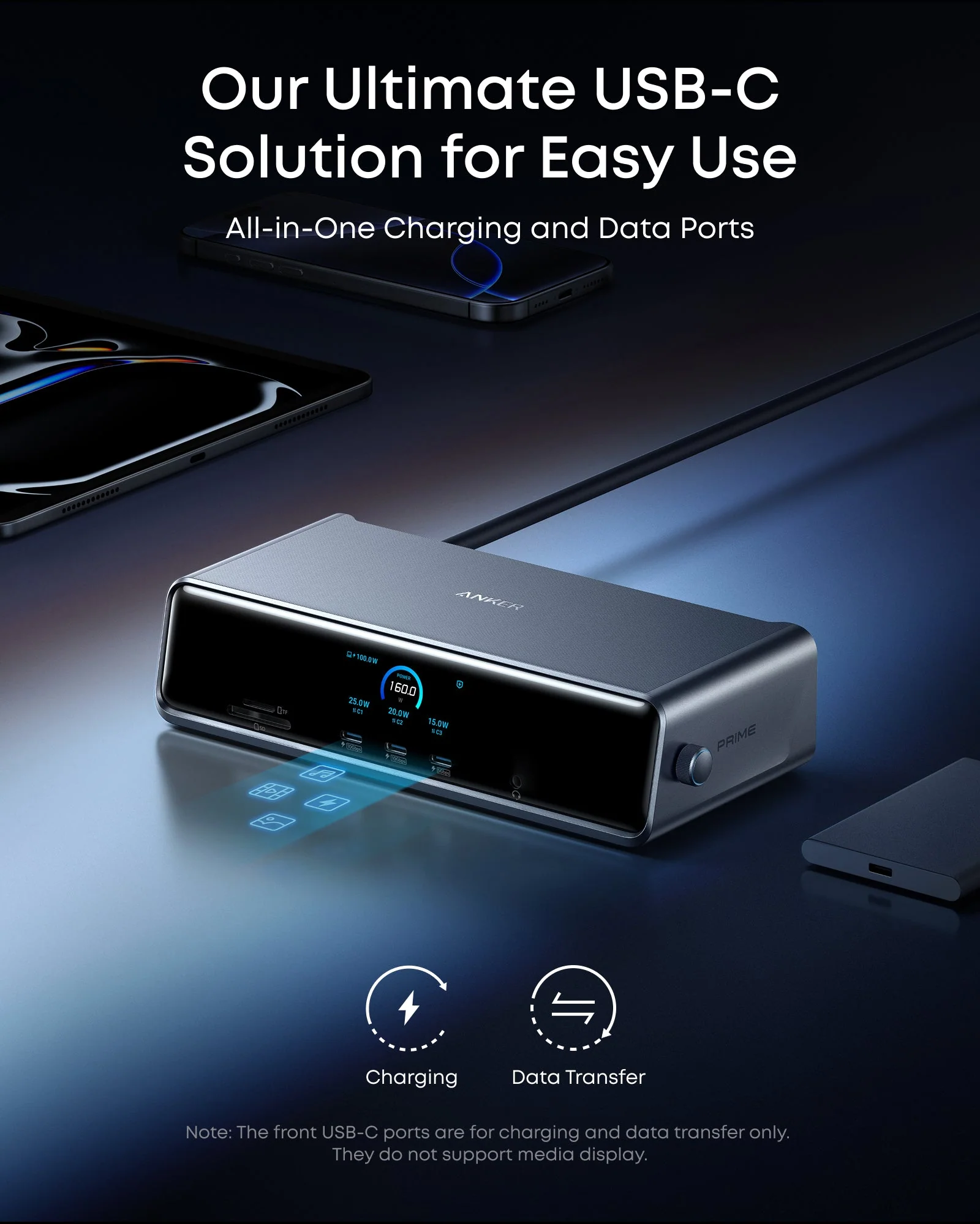 Anker Prime Docking Station (14-in-1, Triple Display, DisplayLink) with DL7400 and Thunderbolt 5 Cable (3.3 ft, 80Gbps, 240W) - Image 7
