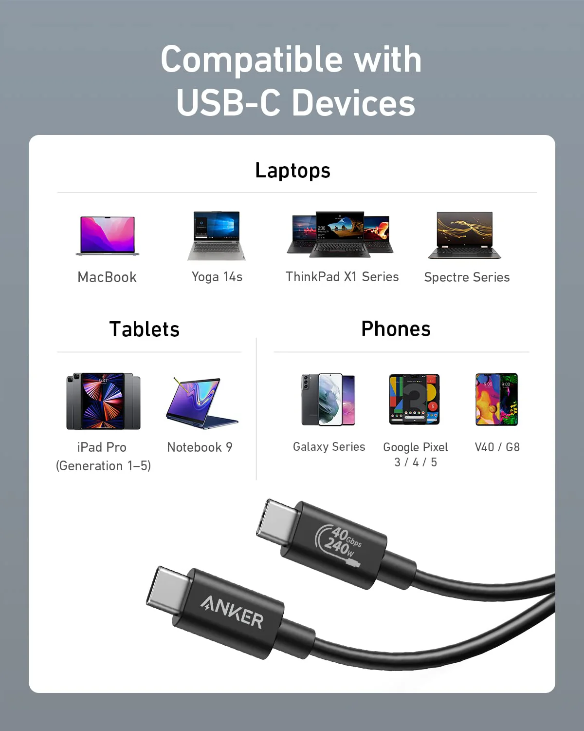 Anker Prime Docking Station (DL7400) and USB-C to USB-C Cable (Thunderbolt 4 Compatible) - Image 16