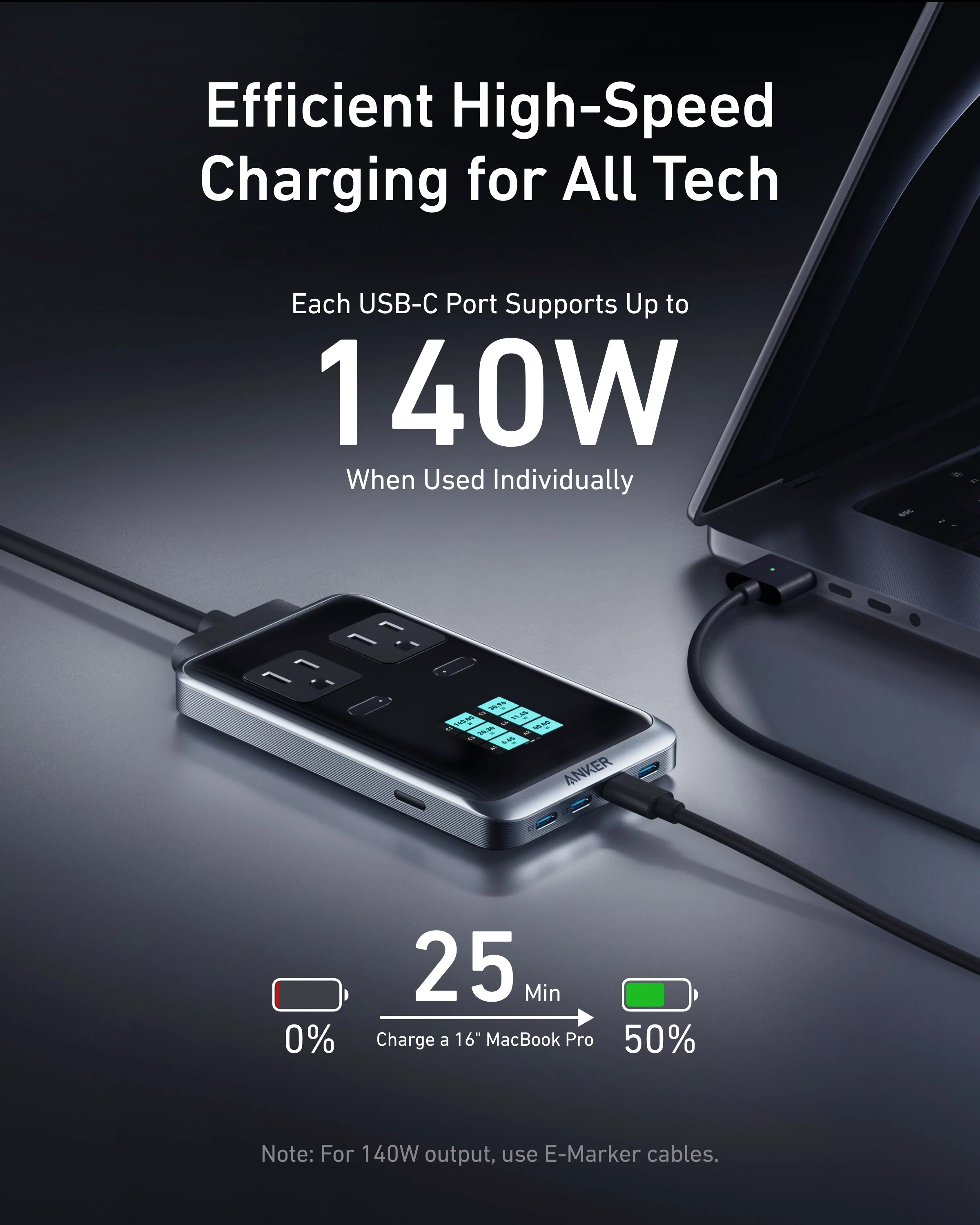 Anker Prime Charging Station (8-in-1, 240W) and USB-C to USB-C Cable (6 ft, 240W ) - Image 2