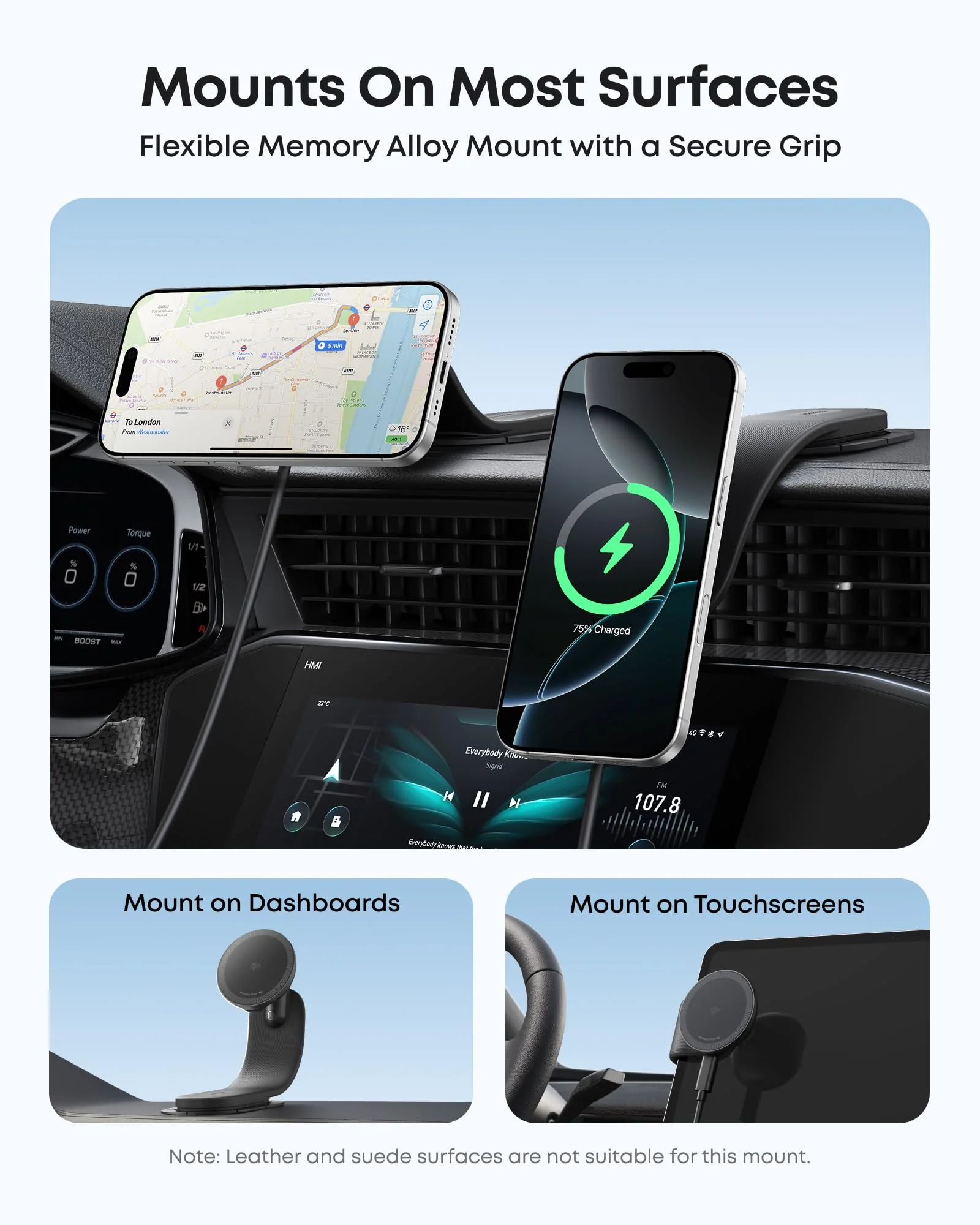 Anker Nano Wireless Car Charger (Magnetic, Detachable Pad) and Anker 140W 2-in-1 USB-C to USB-C Cable - Image 4