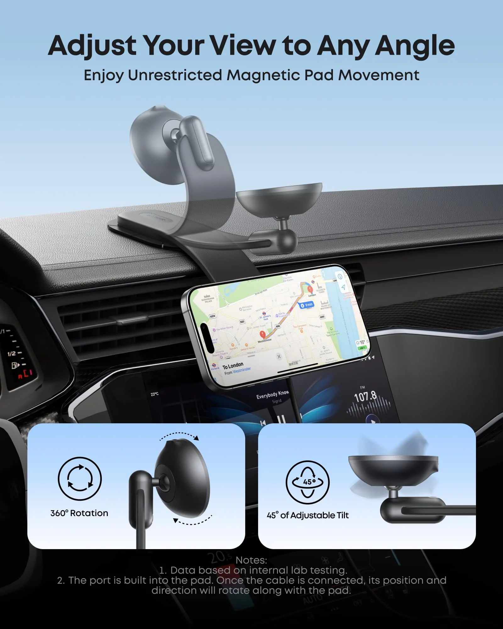 Anker Nano Wireless Car Charger (Magnetic, Detachable Pad) and Anker 140W 2-in-1 USB-C to USB-C Cable - Image 6