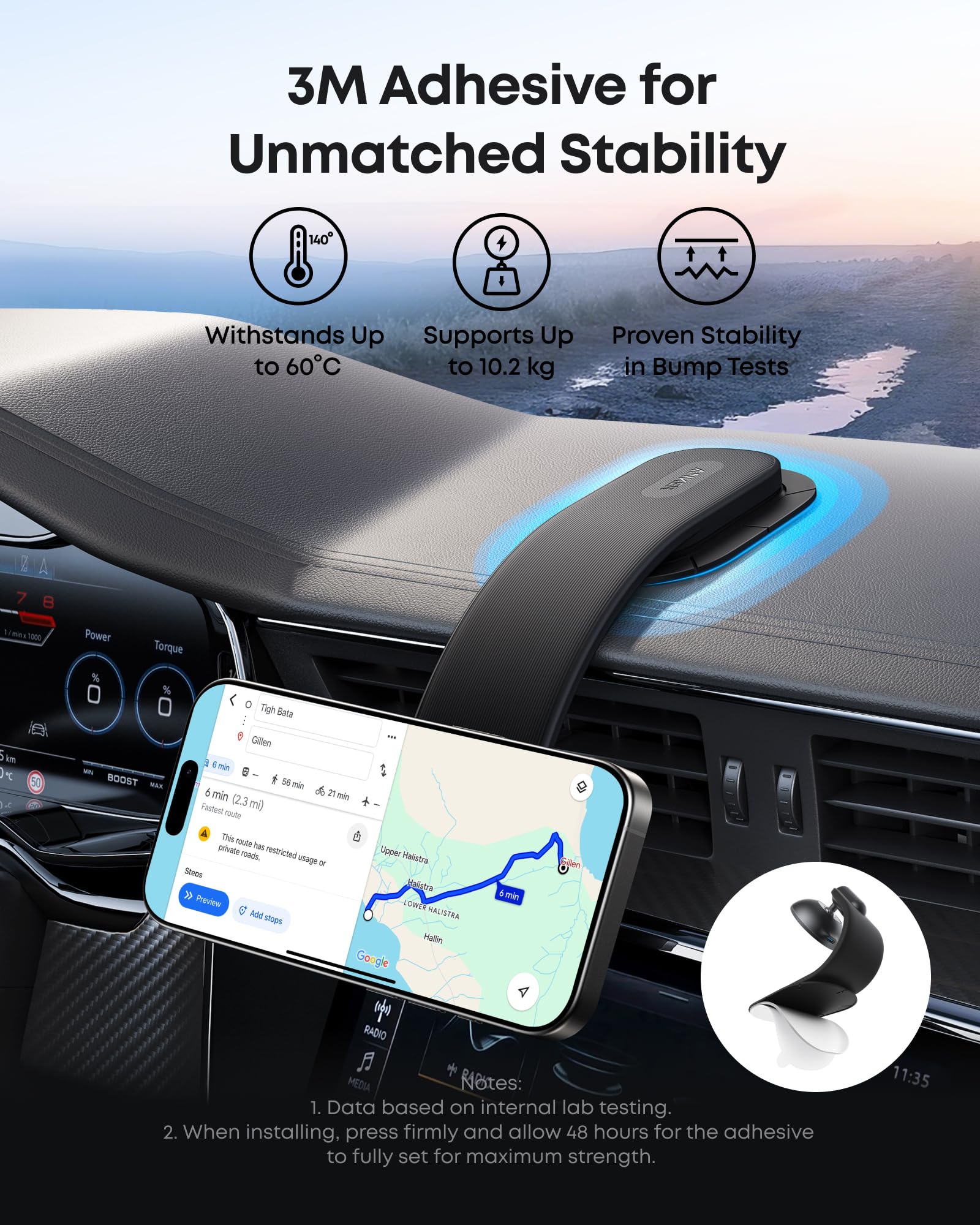 Anker Nano Wireless Car Charger (Magnetic, Detachable Pad) and Anker 140W 2-in-1 USB-C to USB-C Cable - Image 7