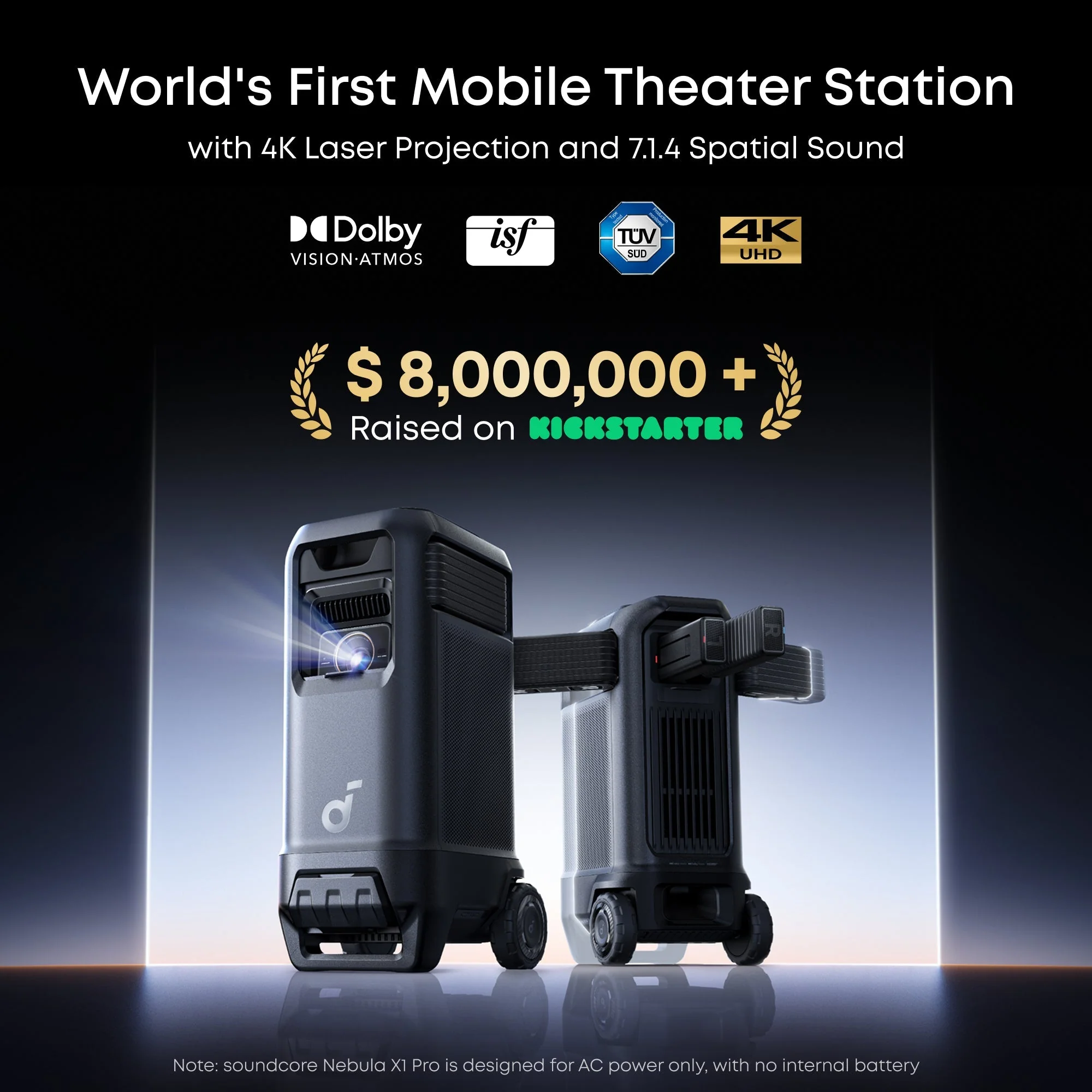 soundcore Nebula X1 Pro 4K Projector | World's First Mobile Theater Station - Image 11