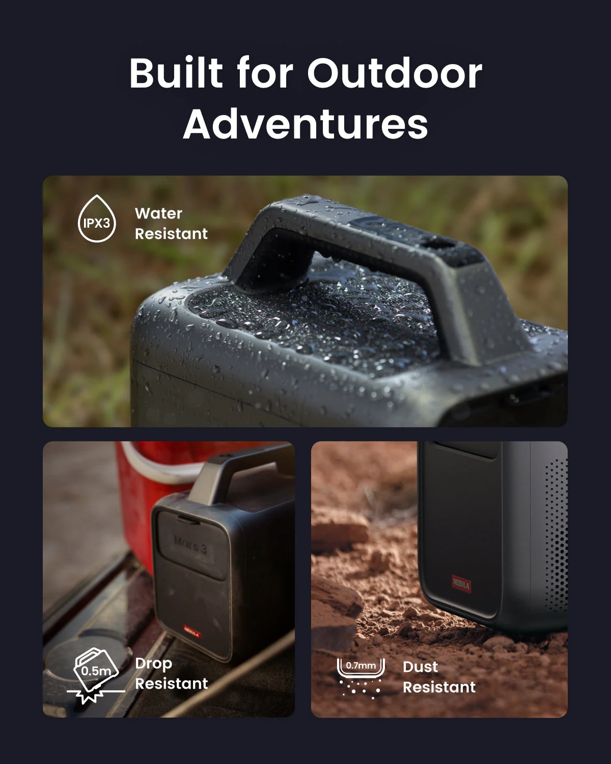 soundcore Nebula Mars 3 | Outdoor Projector with 5H Long Playtime - Image 3